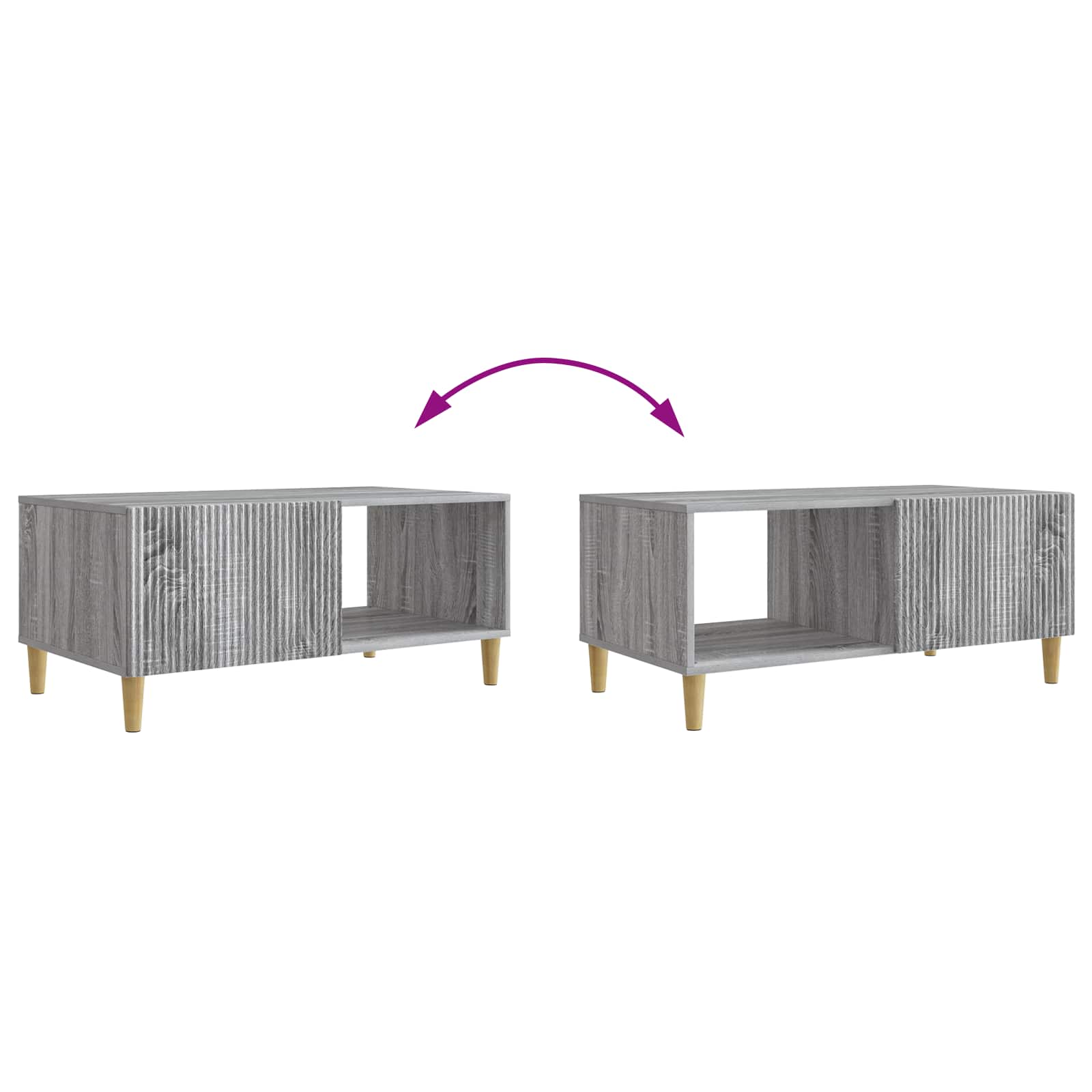 Table basse Sonoma gris 90 x 50 x 40 cm Bois d'ingénierie - XIOS