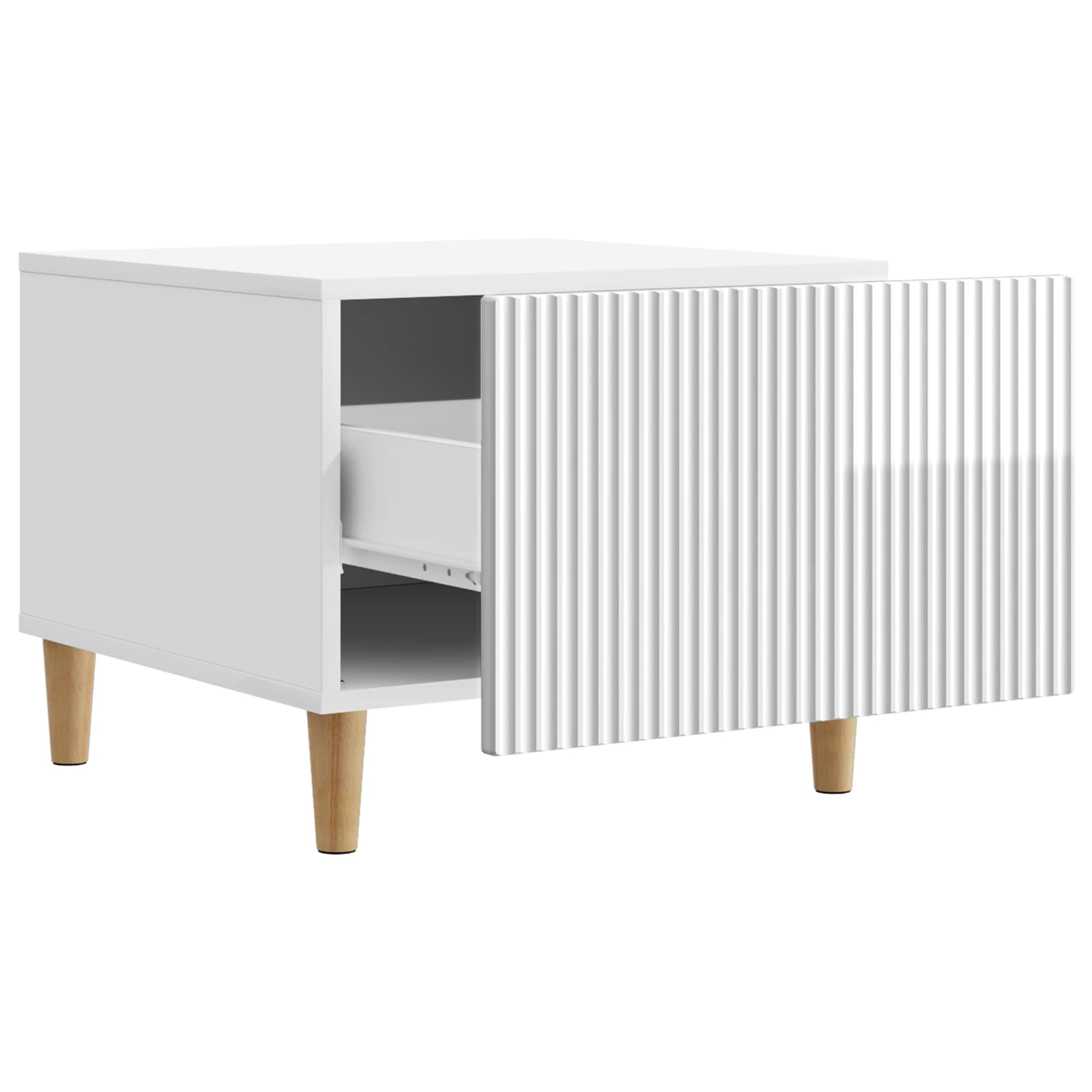 Table basse Blanc brillant 49 x 50 x 40 cm Bois d'ingénierie - XIOS