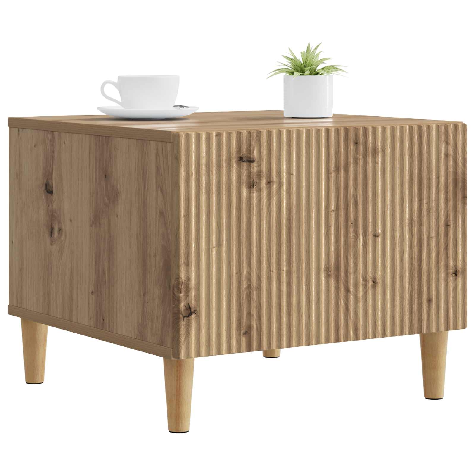 Table basse Chêne artisanal 49 x 50 x 40 cm Bois d'ingénierie - XIOS