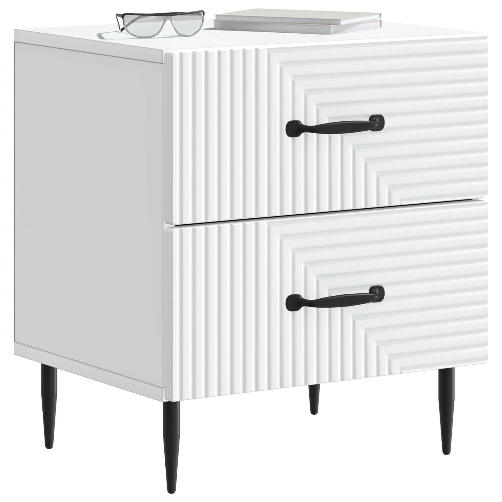 Cabinet de chevet Blanc 43 x 34,5 x 47,5 cm Bois d'ingénierie - XIOS