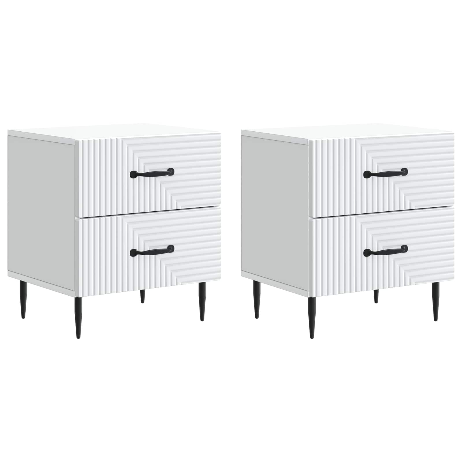 Cabinet de chevet avec tiroir 2 pcs Blanc 43 x 34,5 x 47,5 cm - XIOS