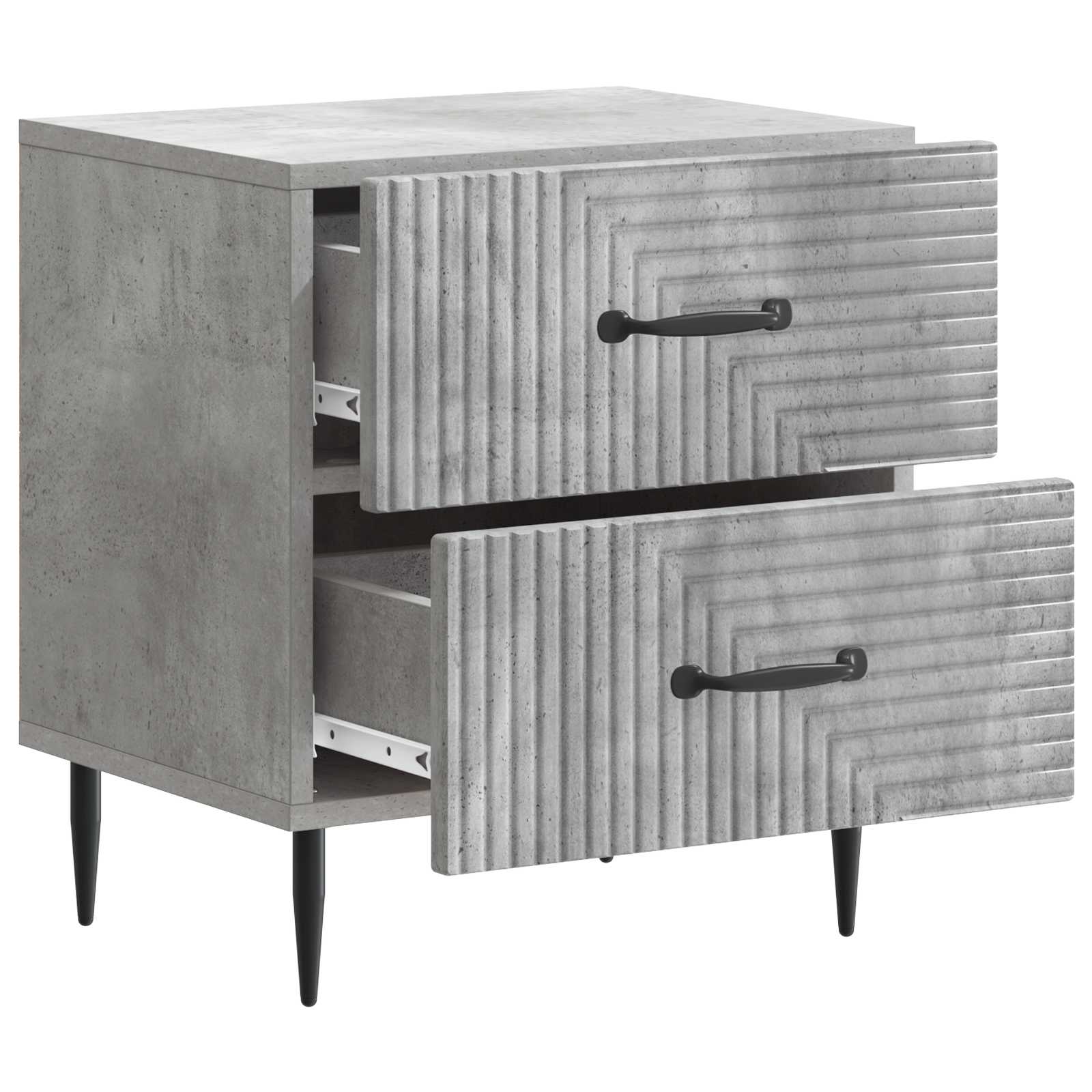 Cabinet de chevet avec tiroir Gris béton 43 x 34,5 x 47,5 cm - XIOS