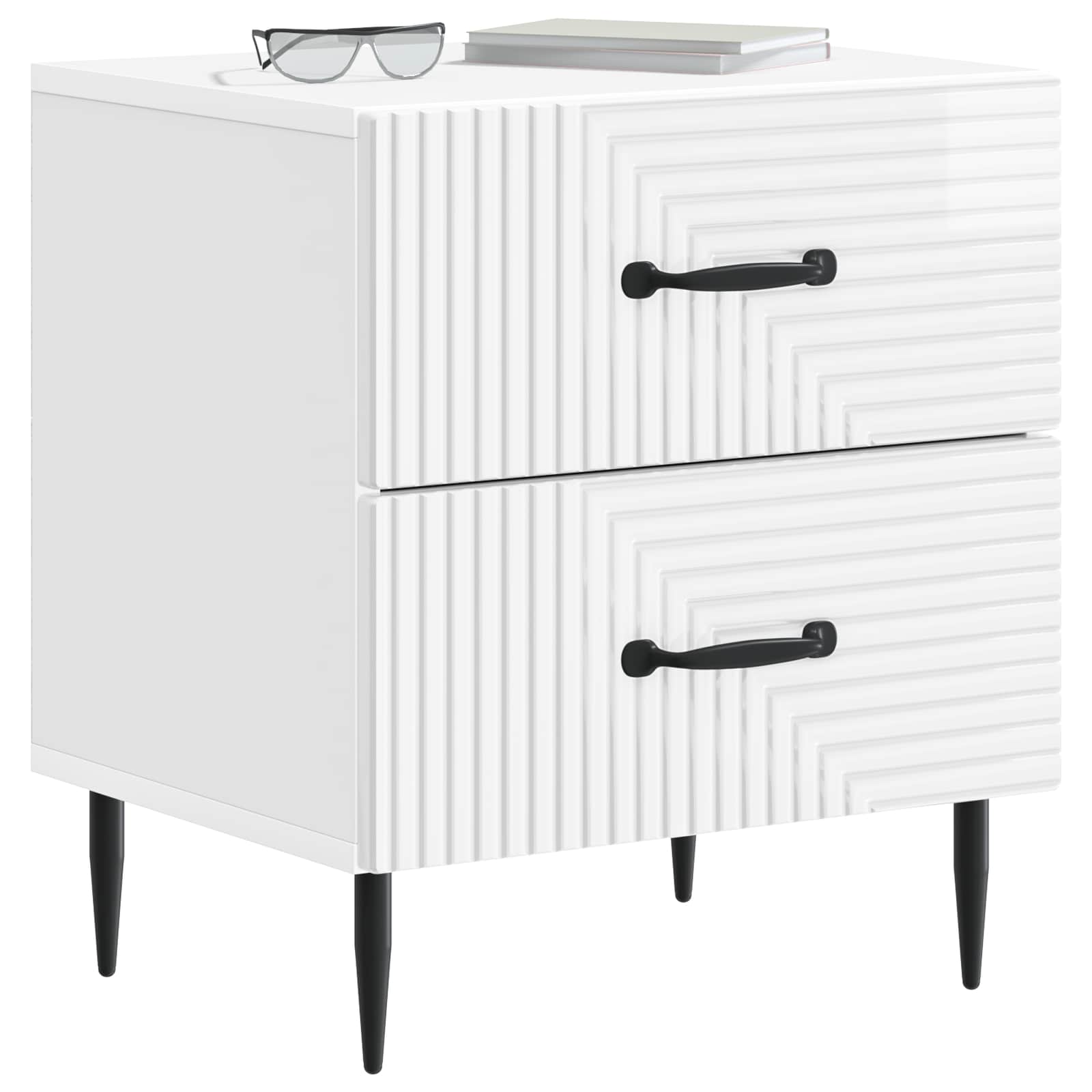 Cabinet de chevet Blanc brillant 43 x 34,5 x 47,5 cm - XIOS