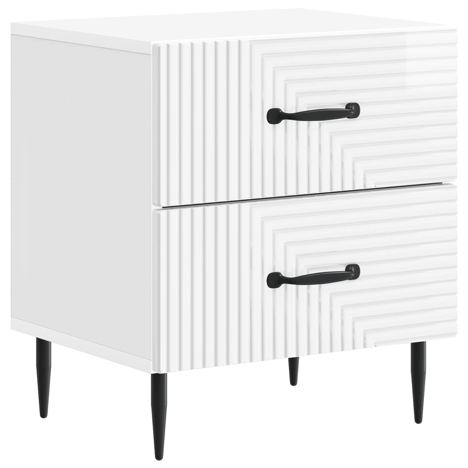Cabinet de chevet 2 pcs Blanc brillant 43 x 34,5 x 47,5 cm - XIOS