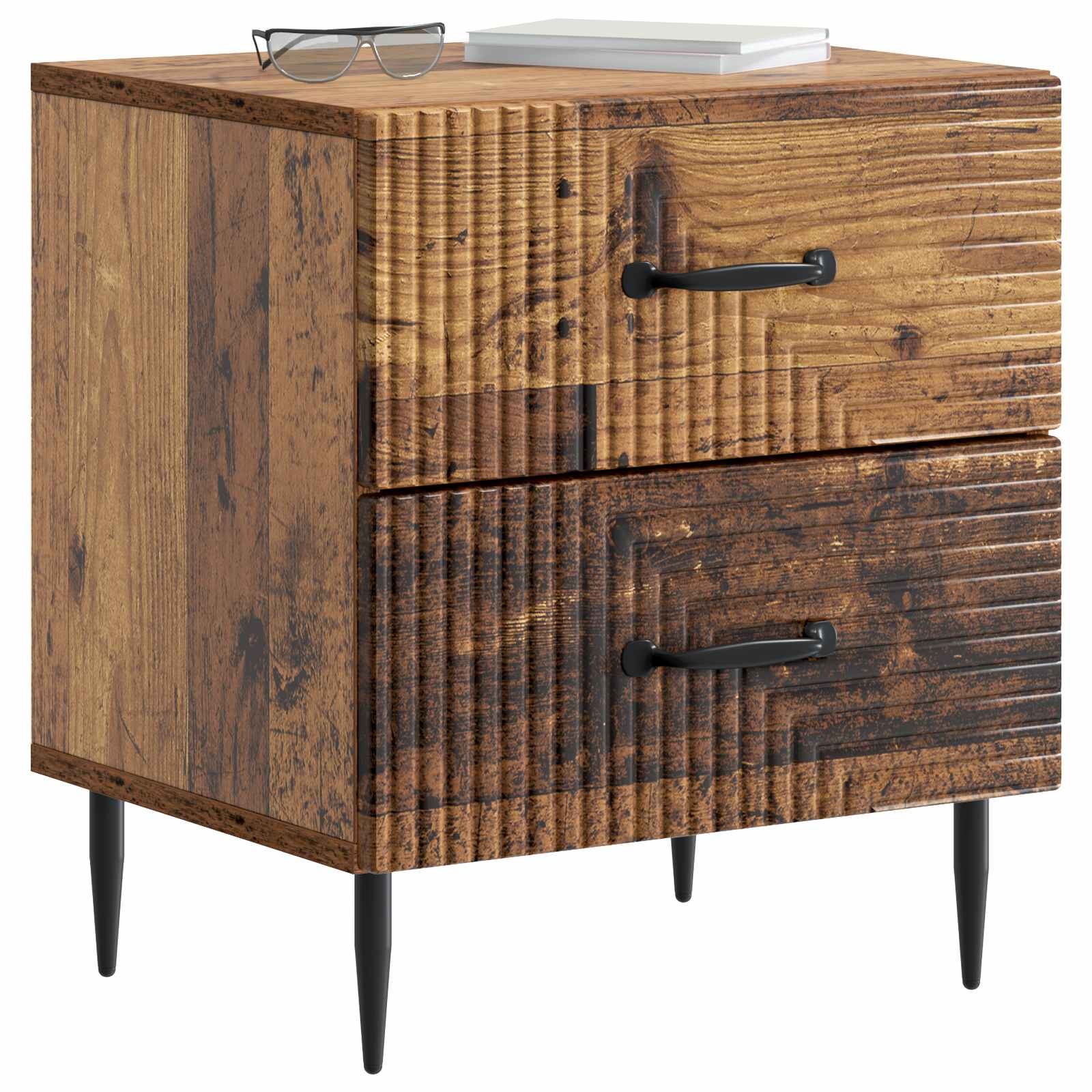 Cabinet de chevet avec tiroir Bois ancien 43 x 34,5 x 47,5 cm - XIOS