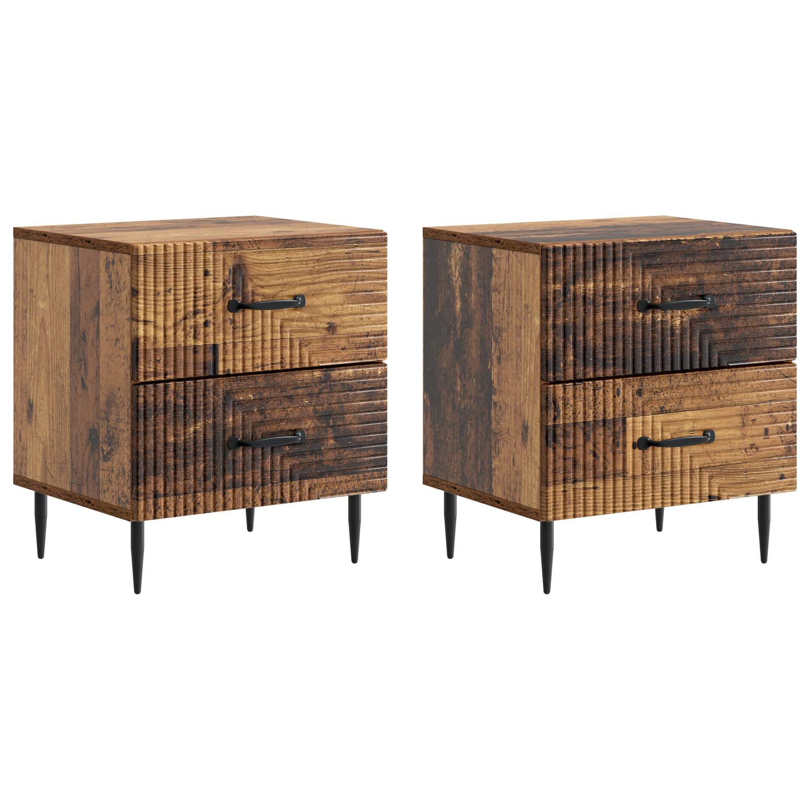 Cabinet de chevet 2 pcs Bois ancien 43 x 34,5 x 47,5 cm - XIOS