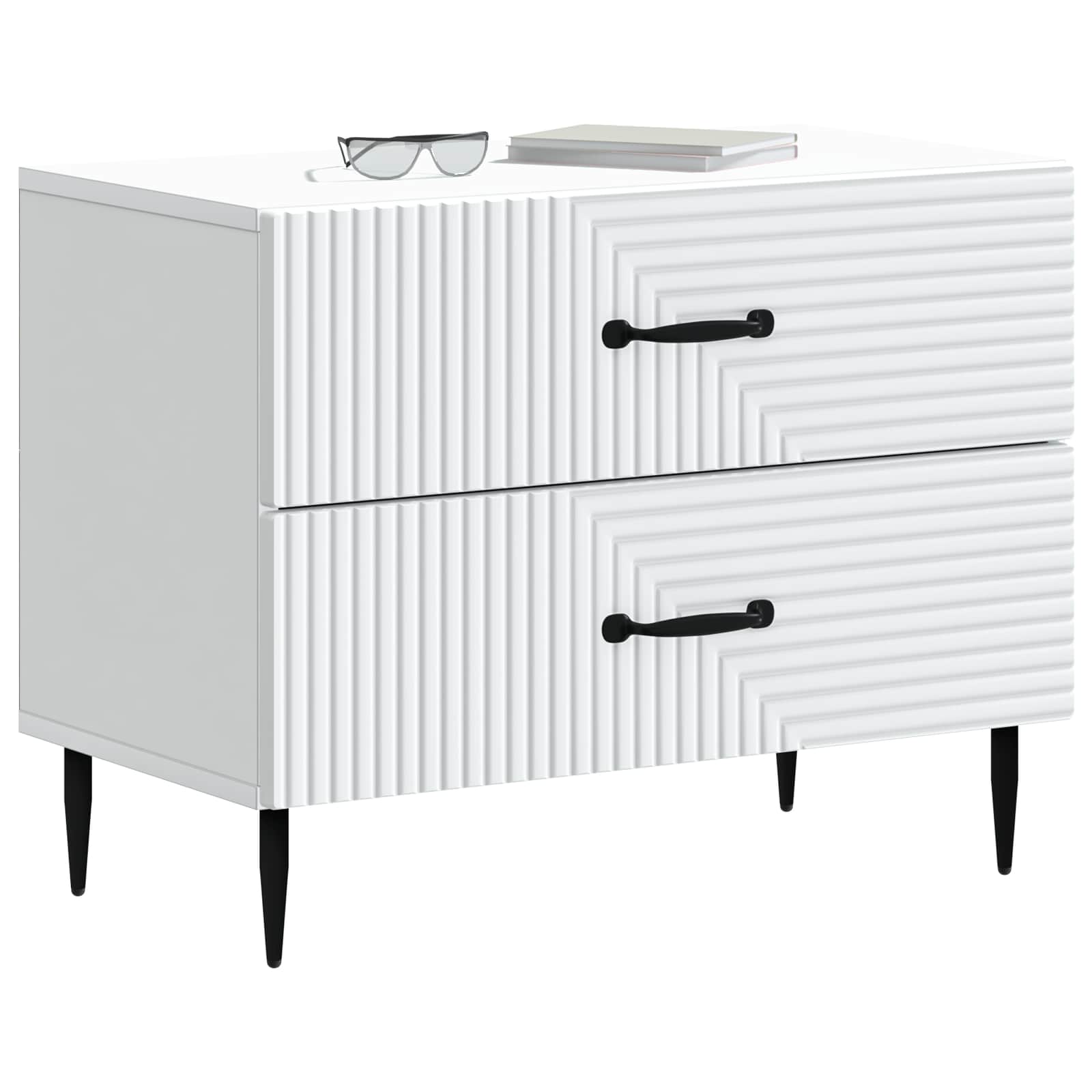 Cabinet de chevet Blanc 62 x 34,5 x 47,5 cm Bois d'ingénierie - XIOS