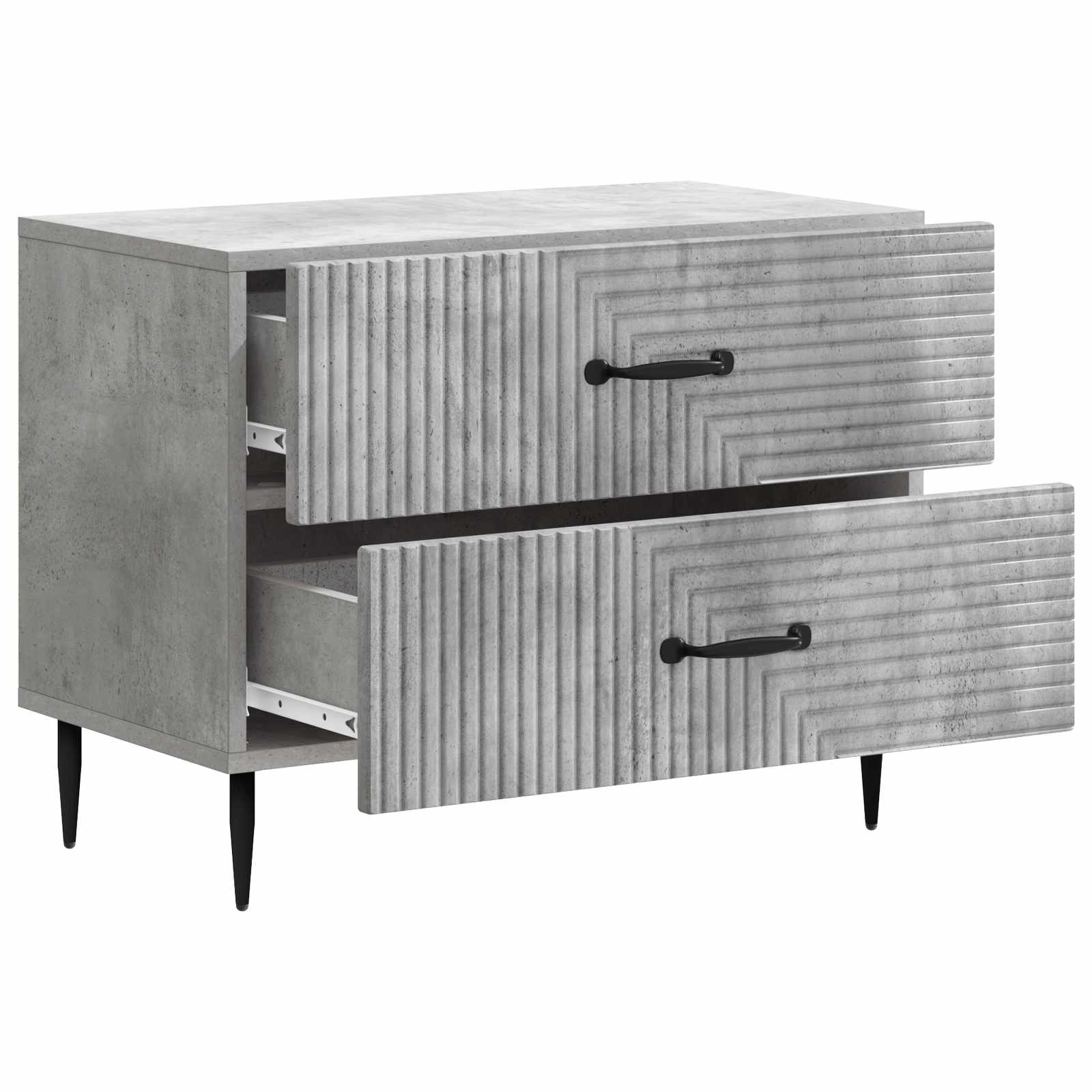 Cabinet de chevet avec tiroir Gris béton 62 x 34,5 x 47,5 cm - XIOS