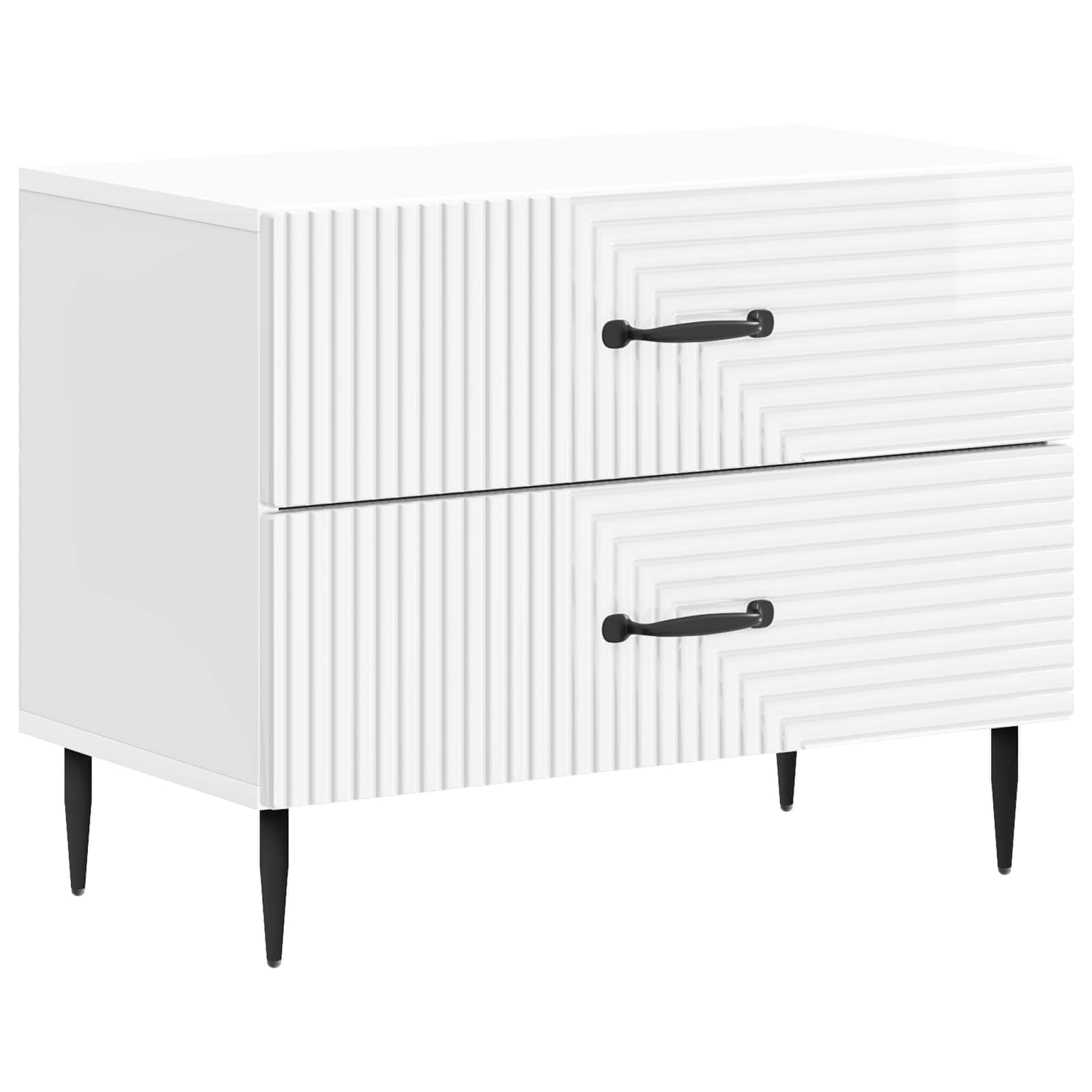 Cabinet de chevet Blanc brillant 62 x 34,5 x 47,5 cm - XIOS