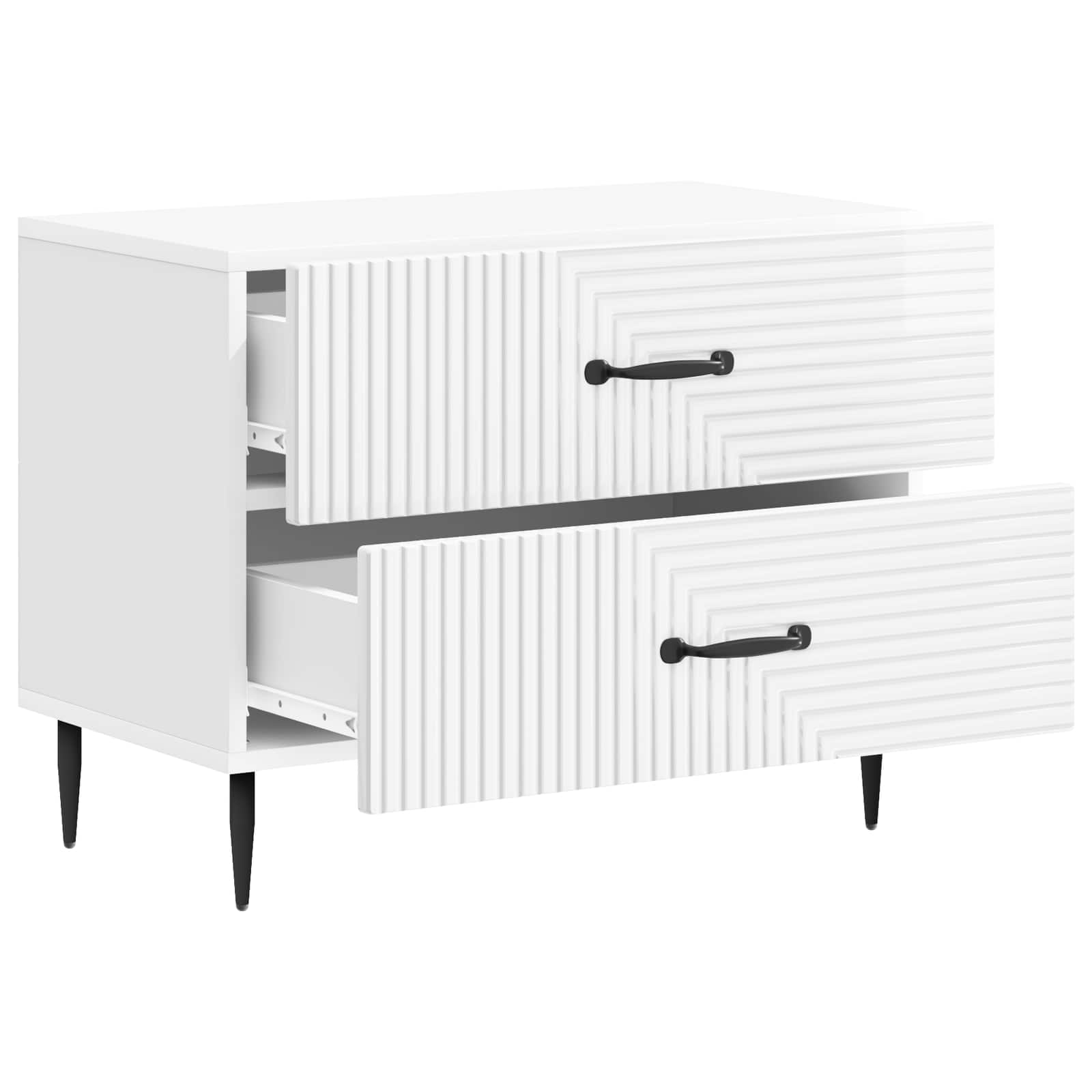 Cabinet de chevet Blanc brillant 62 x 34,5 x 47,5 cm - XIOS