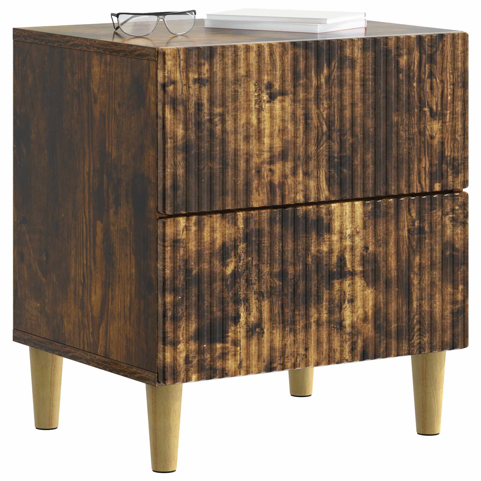 Cabinet de chevet avec tiroir Chêne fumé 62 x 34,5 x 47,5 cm - XIOS