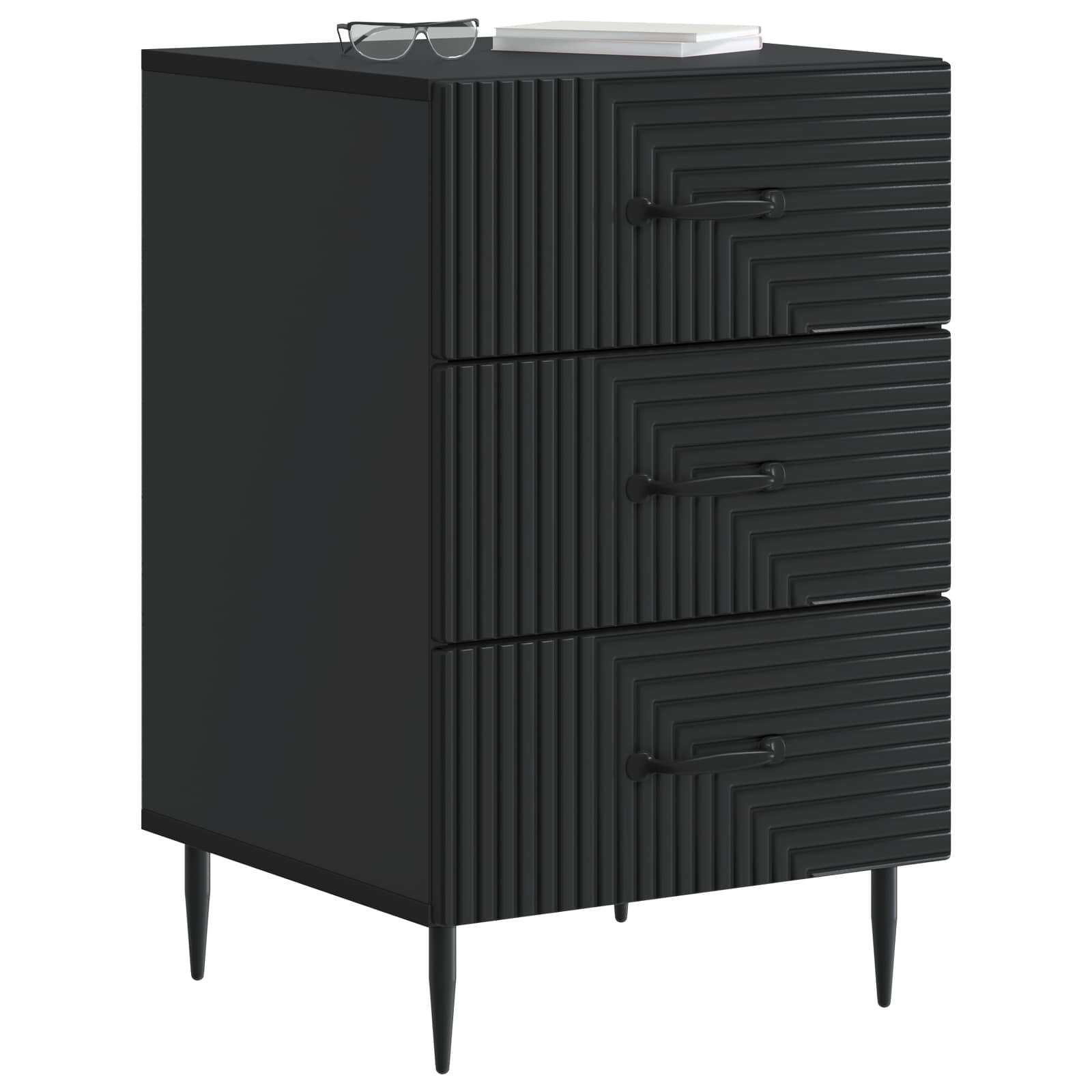 Cabinet de chevet Noir 43 x 41 x 66,5 cm Bois d'ingénierie - XIOS