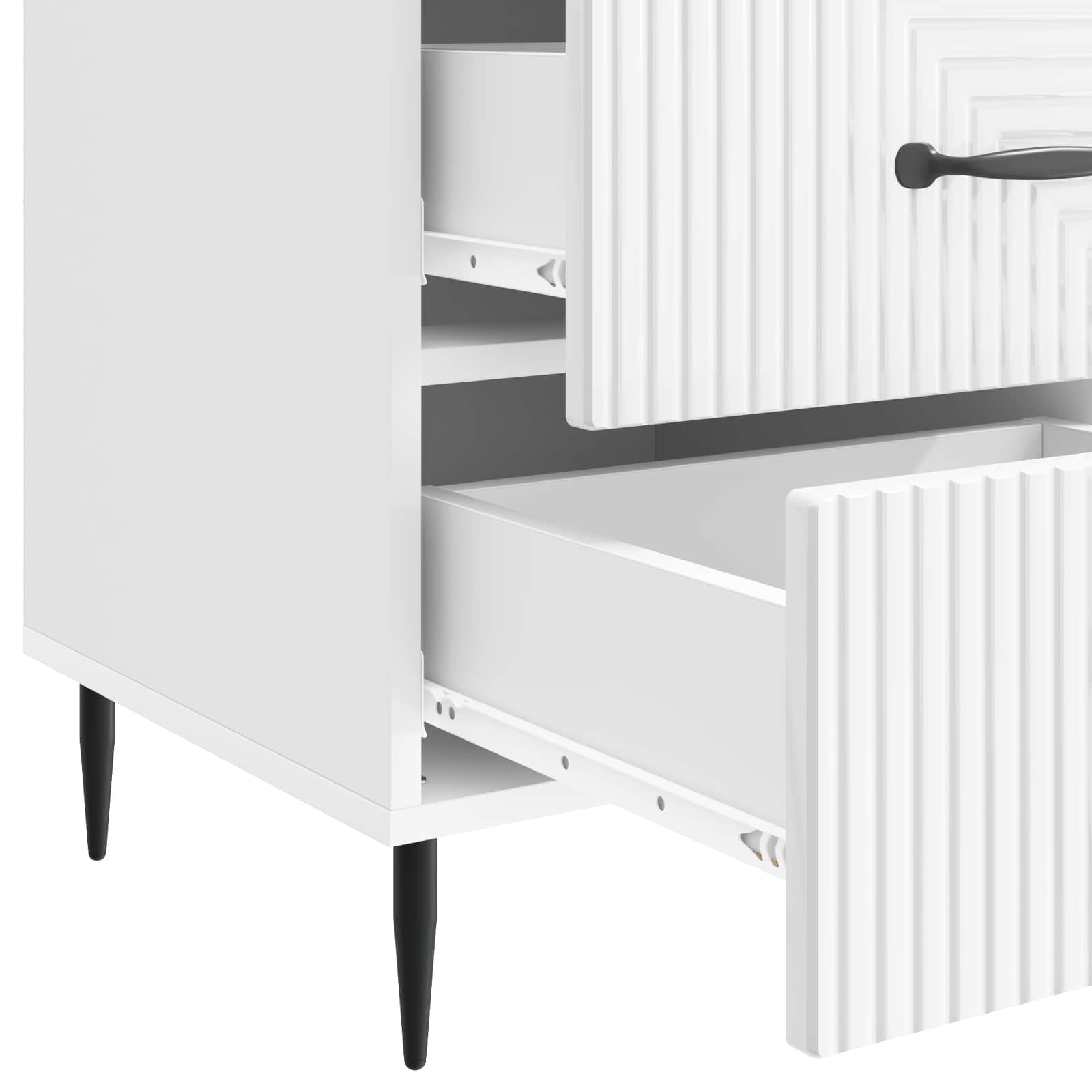 Cabinet de chevet avec tiroir Blanc brillant 43 x 41 x 66,5 cm - XIOS
