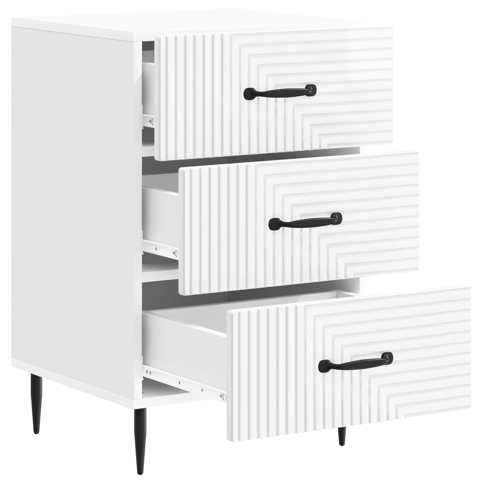 Cabinet de chevet avec tiroir Blanc brillant 43 x 41 x 66,5 cm - XIOS