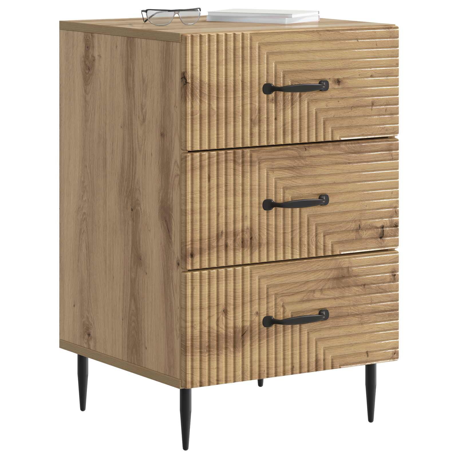Cabinet de chevet avec tiroir Chêne artisanal 43 x 41 x 66,5 cm - XIOS