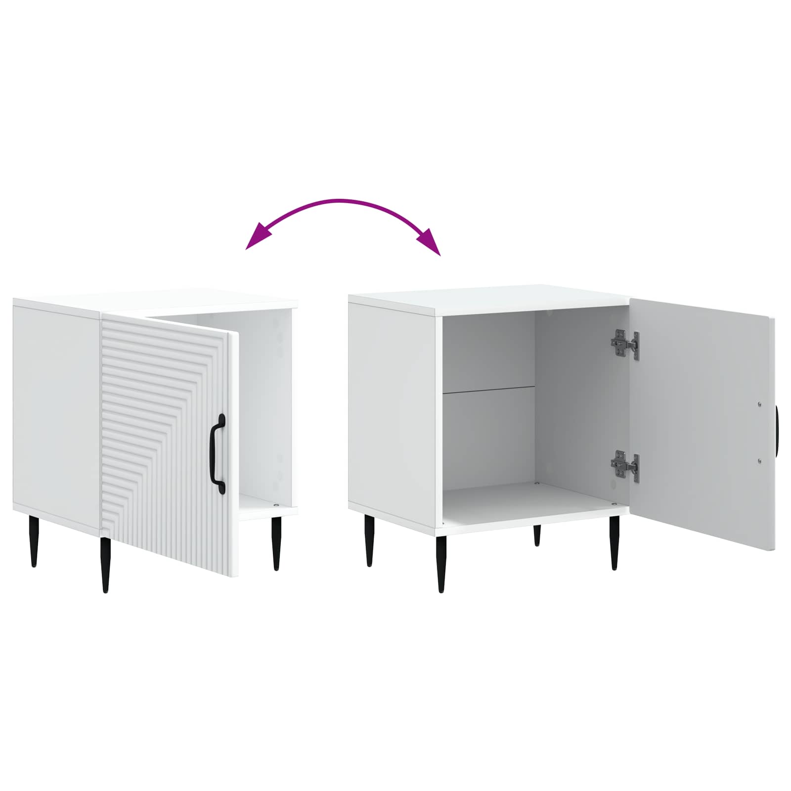 Cabinet de chevet 2 pcs Blanc 43 x 34,5 x 50 cm - XIOS