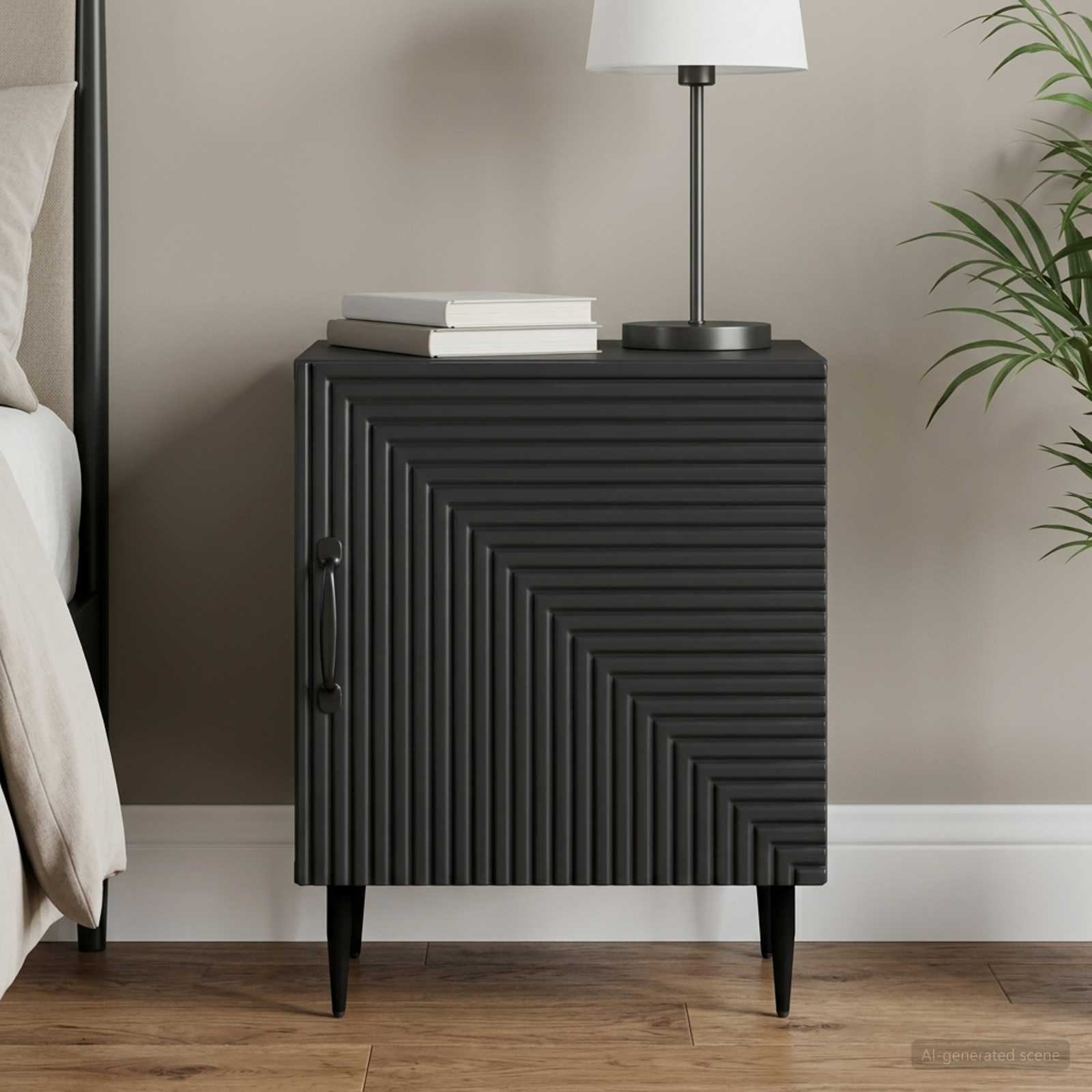 Cabinet de chevet Noir 43 x 34,5 x 50 cm Bois d'ingénierie - XIOS