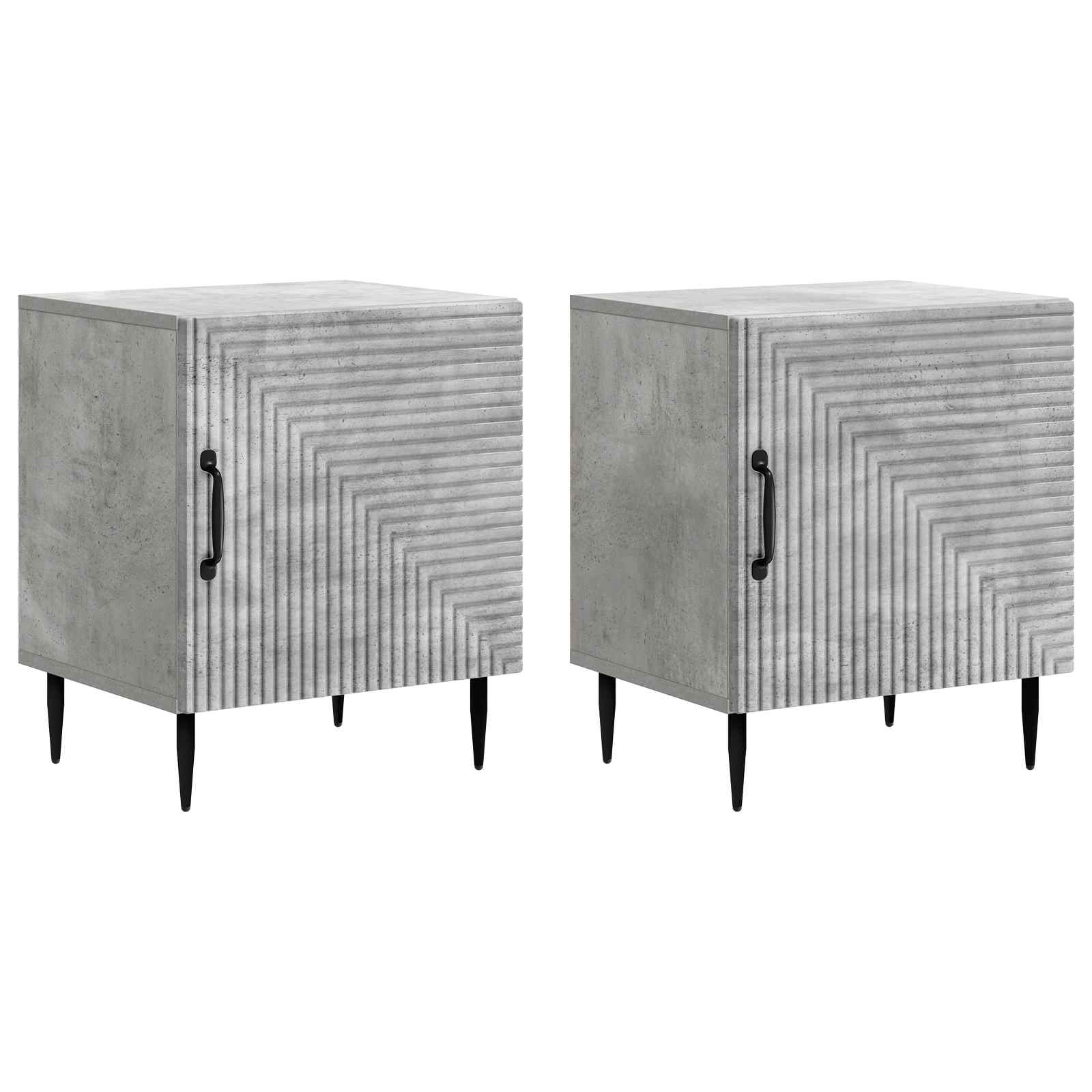 Cabinet de chevet 2 pcs Gris béton 43 x 34,5 x 50 cm - XIOS
