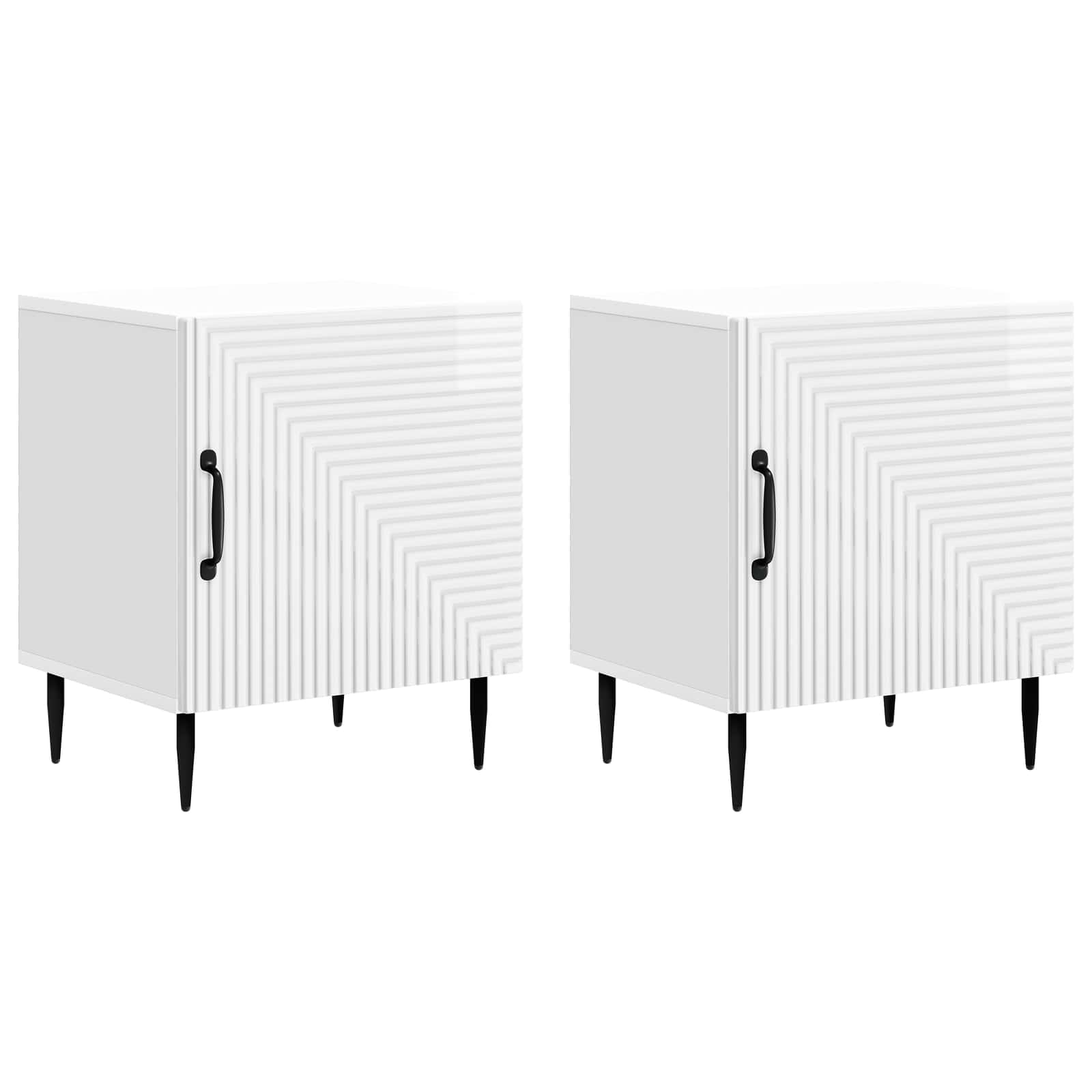 Cabinet de chevet 2 pcs Blanc brillant 43 x 34,5 x 50 cm - XIOS