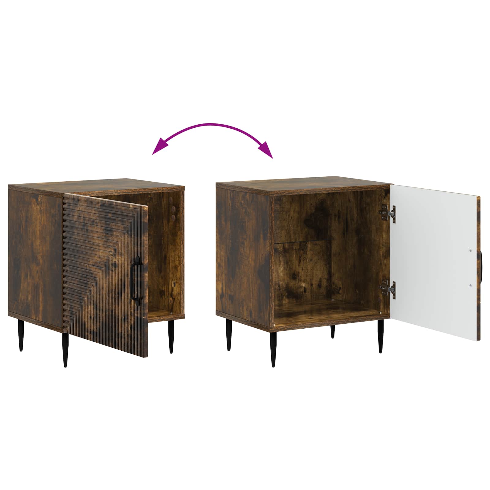 Cabinet de chevet 2 pcs Chêne fumé 43 x 34,5 x 50 cm - XIOS