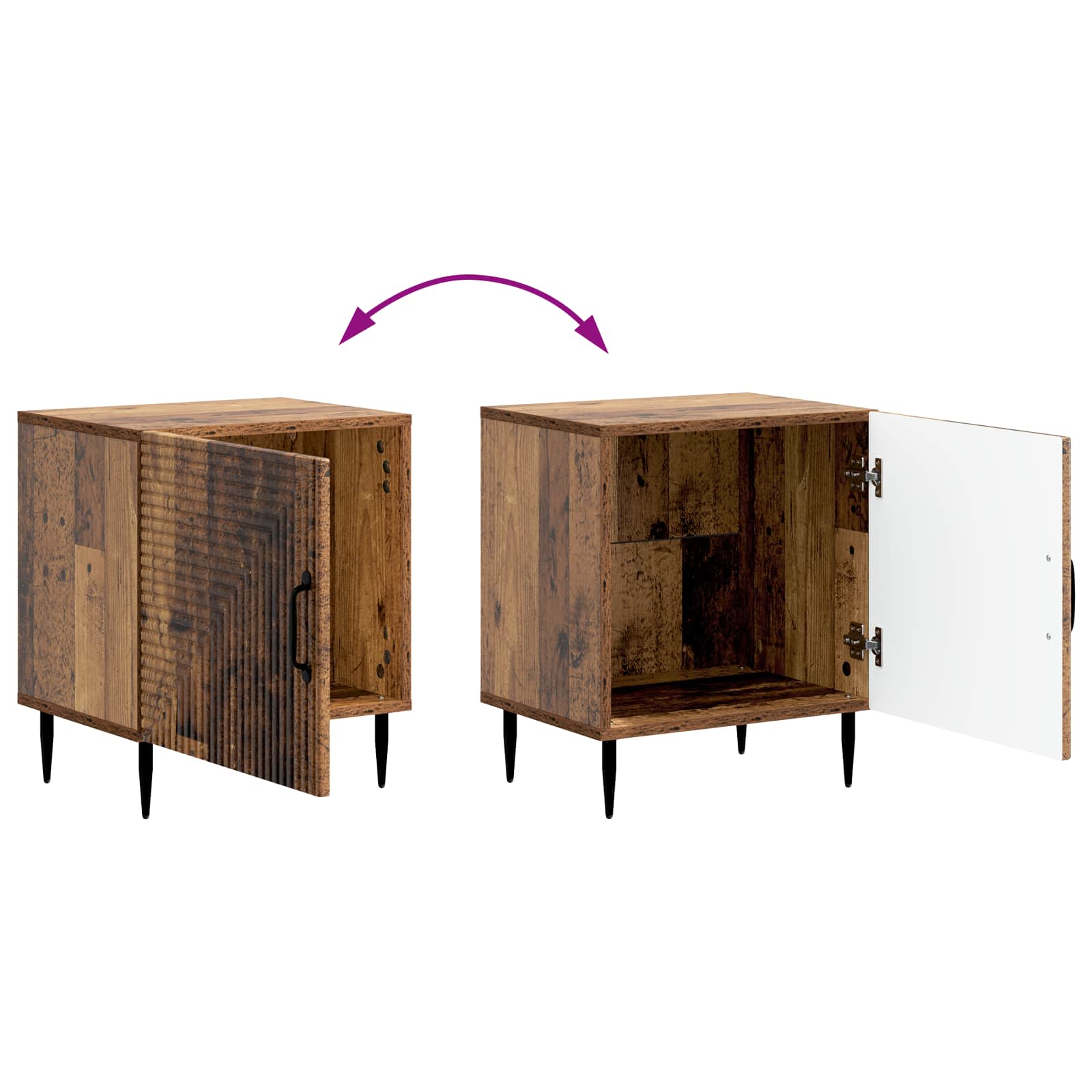 Cabinet de chevet 2 pcs Bois ancien 43 x 34,5 x 50 cm - XIOS