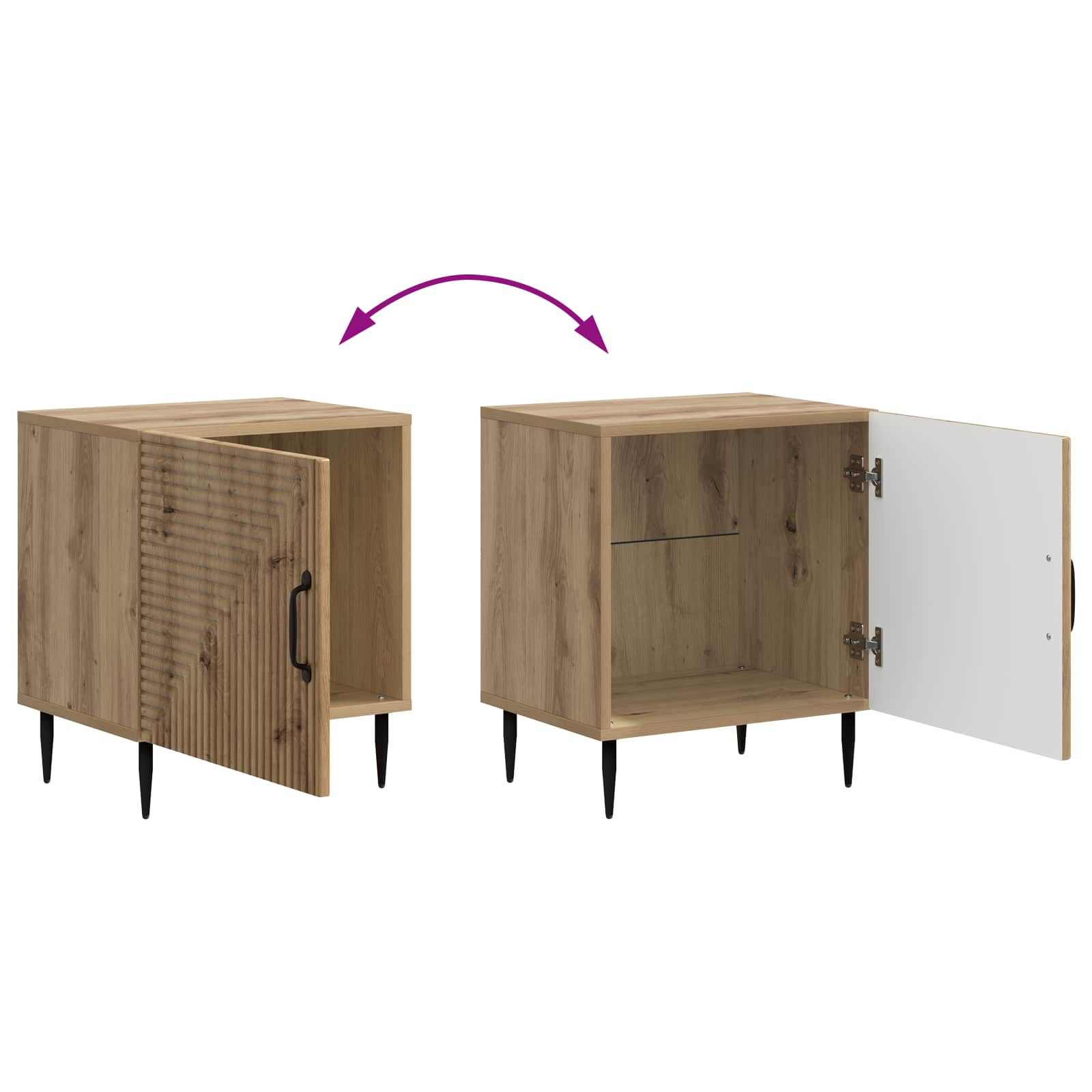 Cabinet de chevet 2 pcs Chêne artisanal 43 x 34,5 x 50 cm - XIOS