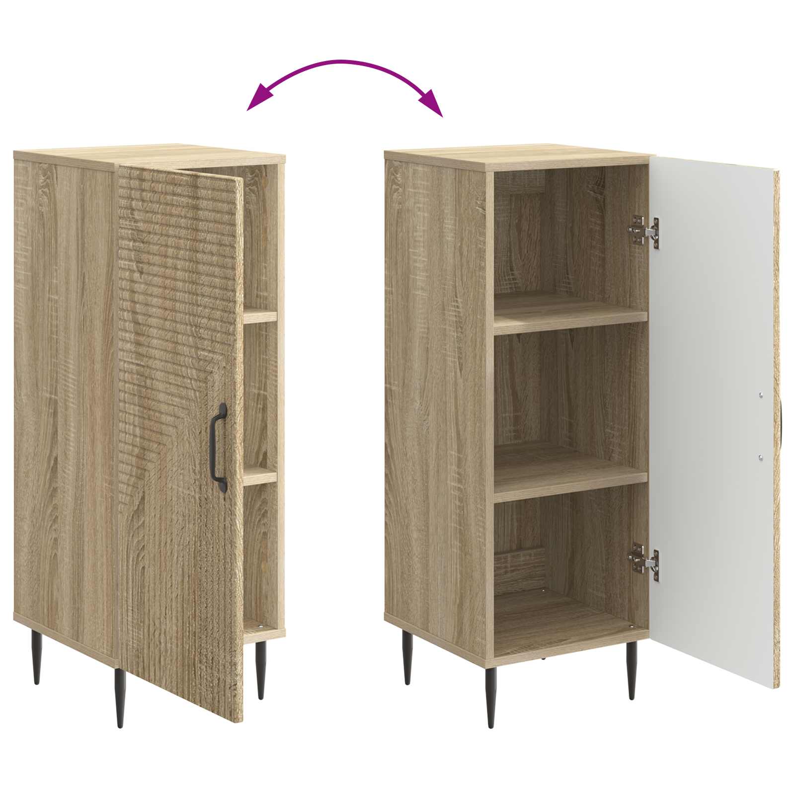 Buffet Chêne Sonoma 33 x 34,5 x 89,5 cm Bois d'ingénierie - XIOS