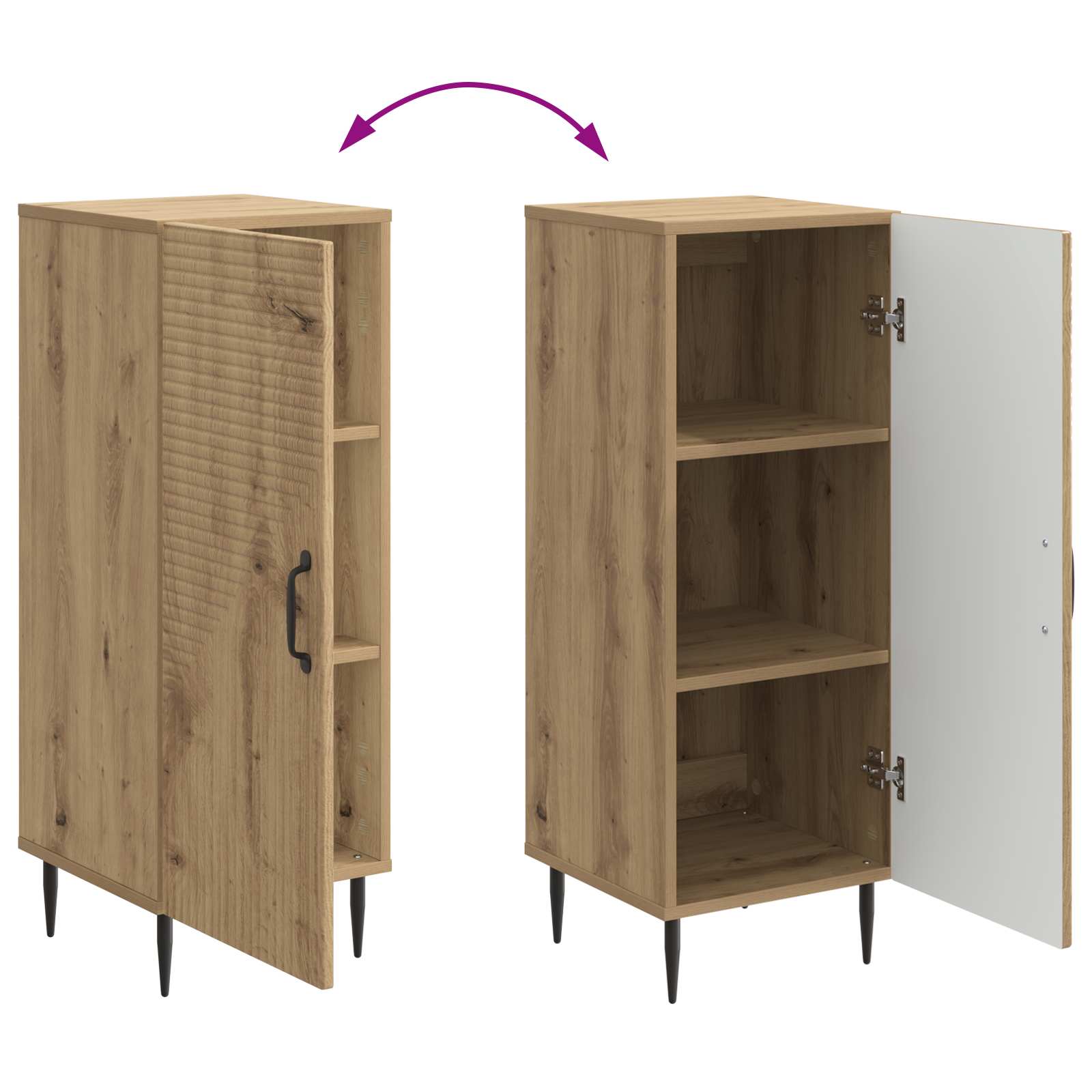 Buffet Chêne artisanal 33 x 34,5 x 89,5 cm Bois d'ingénierie - XIOS