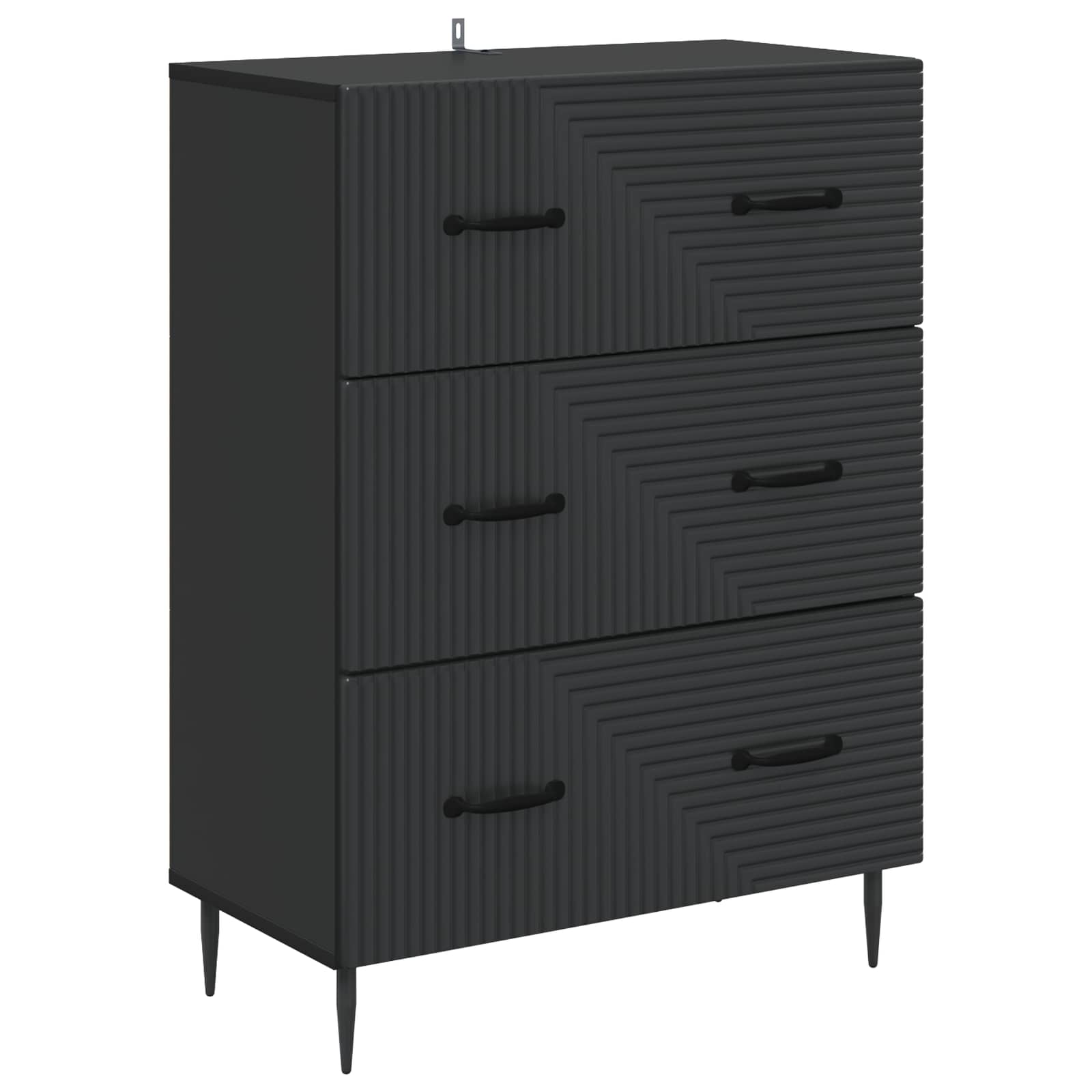 Armoire à tiroirs Noir 66 x 34,5 x 89,5 cm Bois d'ingénierie - XIOS