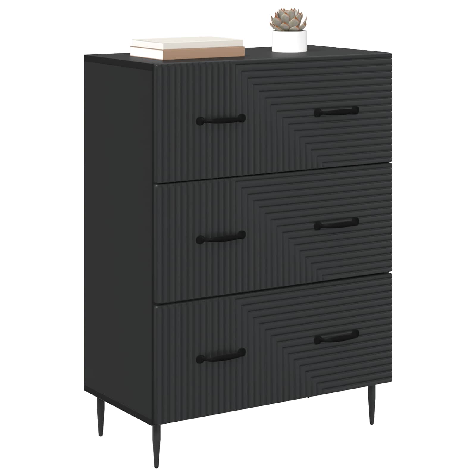 Armoire à tiroirs Noir 66 x 34,5 x 89,5 cm Bois d'ingénierie - XIOS