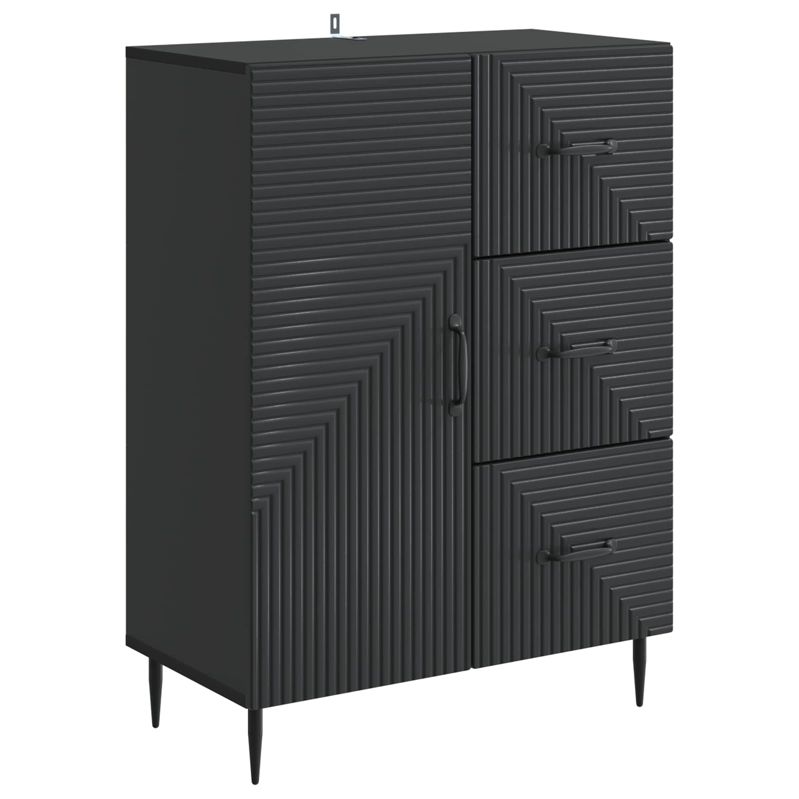 Buffet avec tiroir Noir 66 x 34,5 x 89,5 cm Bois d'ingénierie - XIOS