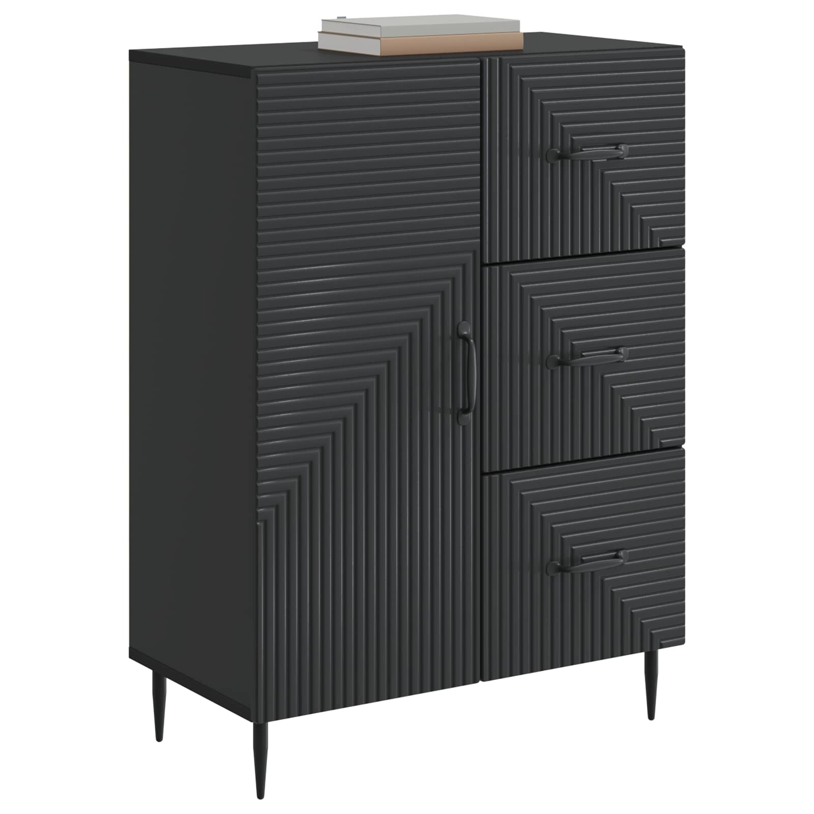 Buffet avec tiroir Noir 66 x 34,5 x 89,5 cm Bois d'ingénierie - XIOS