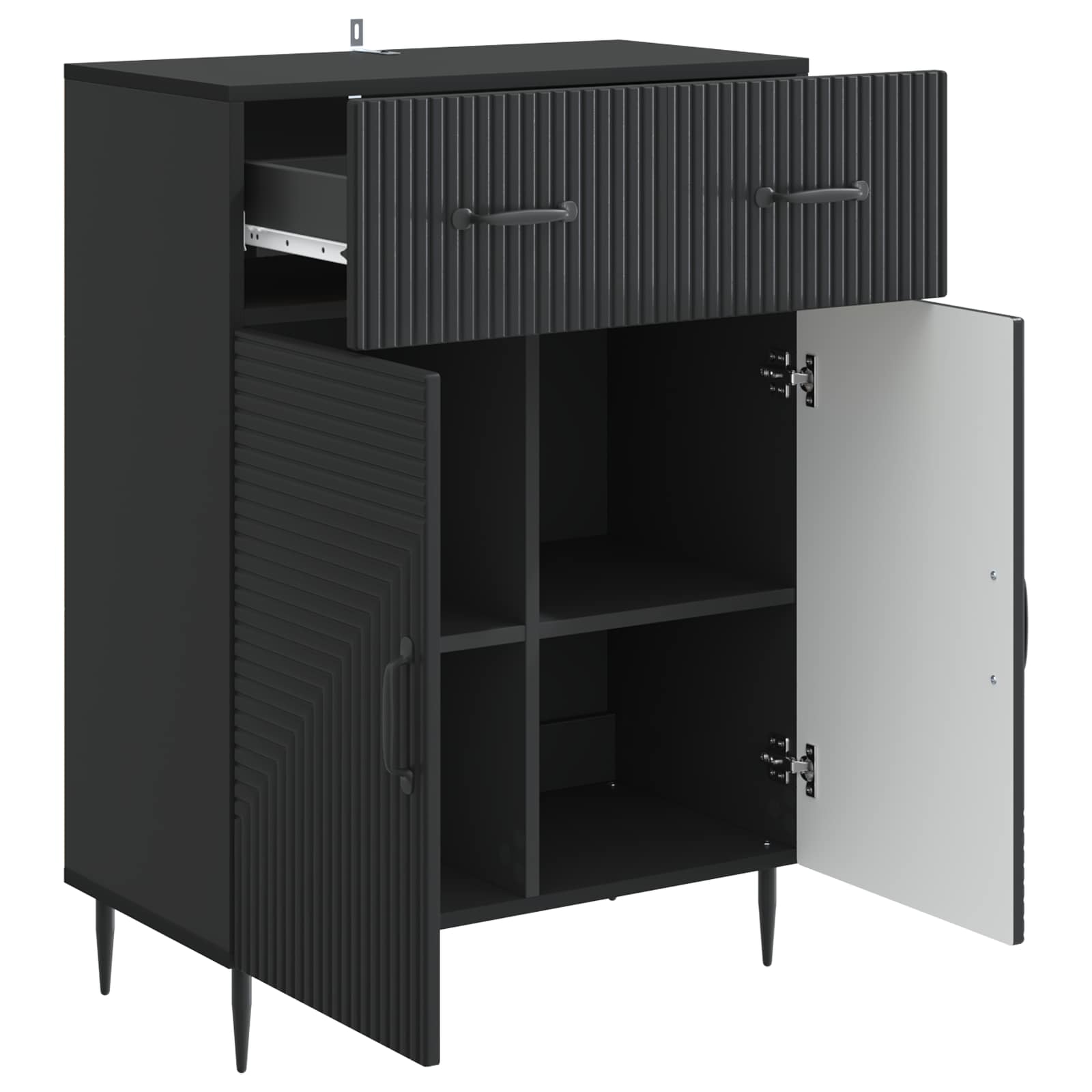 Buffet avec tiroir Noir 66 x 34,5 x 89,5 cm Bois d'ingénierie - XIOS