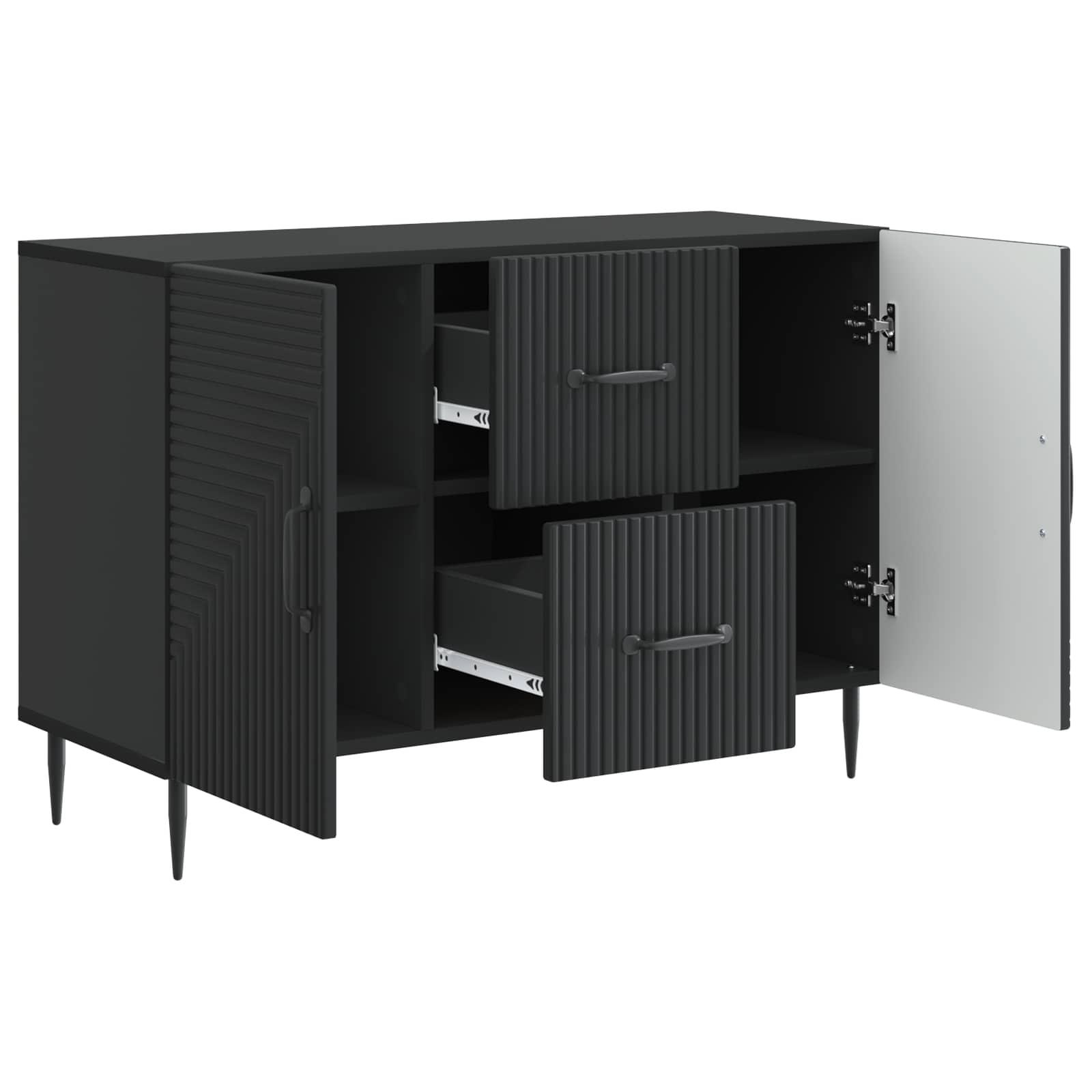 Buffet avec tiroir Noir 89 x 34,5 x 60 cm Bois d'ingénierie - XIOS