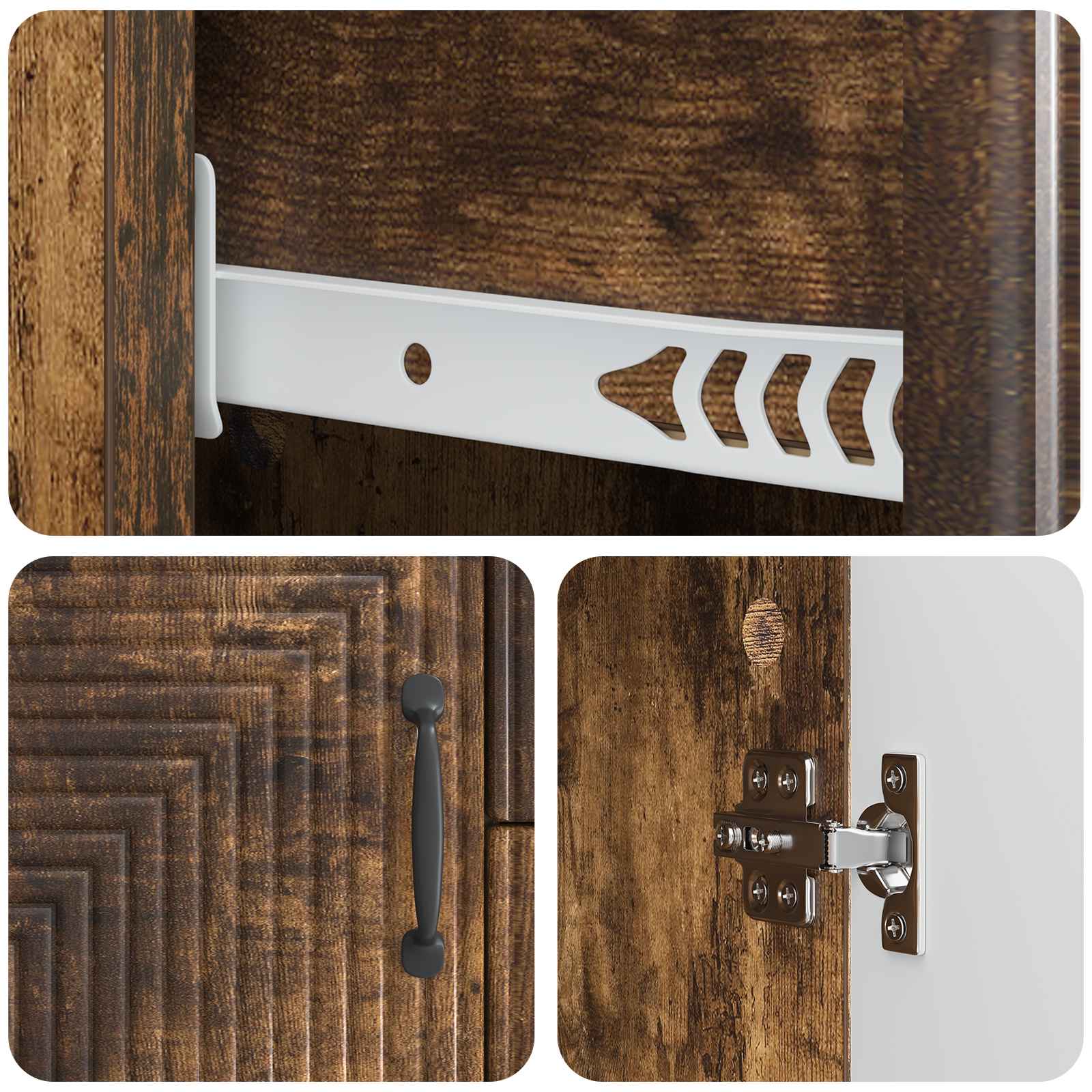 Buffet Chêne fumé 89 x 34,5 x 60 cm Bois d'ingénierie - XIOS