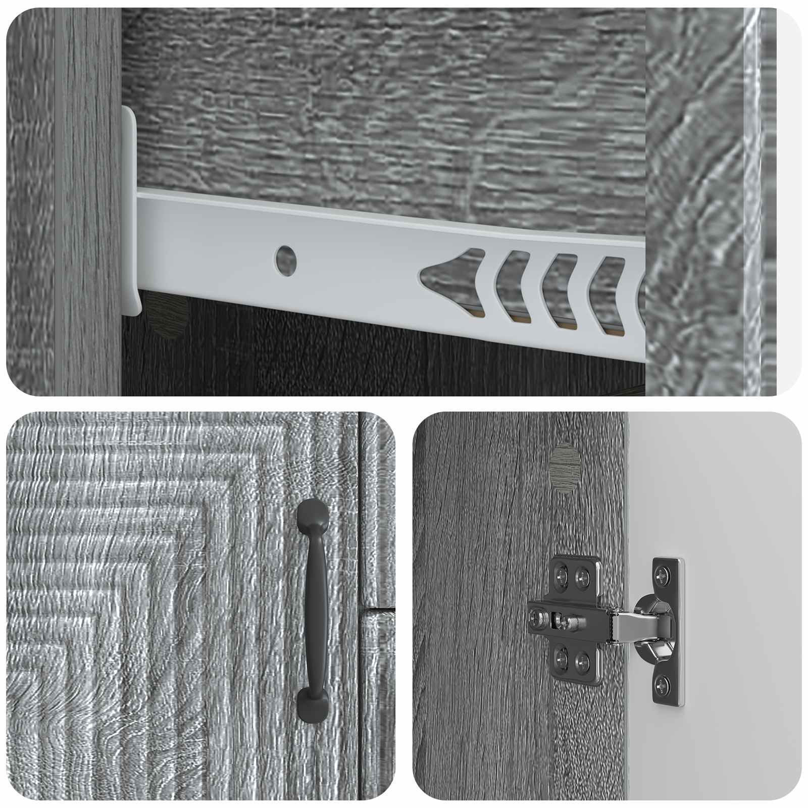 Buffet Sonoma gris 89 x 34,5 x 60 cm Bois d'ingénierie - XIOS