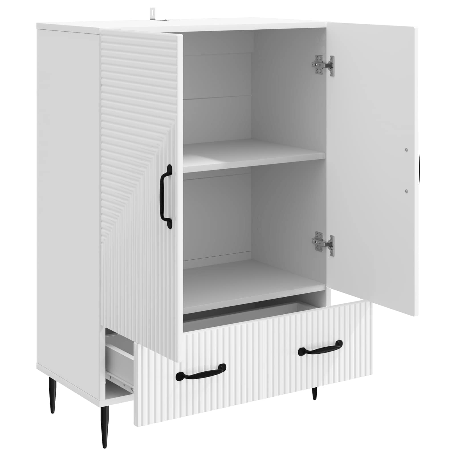 Buffet Blanc brillant 66 x 34,5 x 95 cm Bois d'ingénierie - XIOS