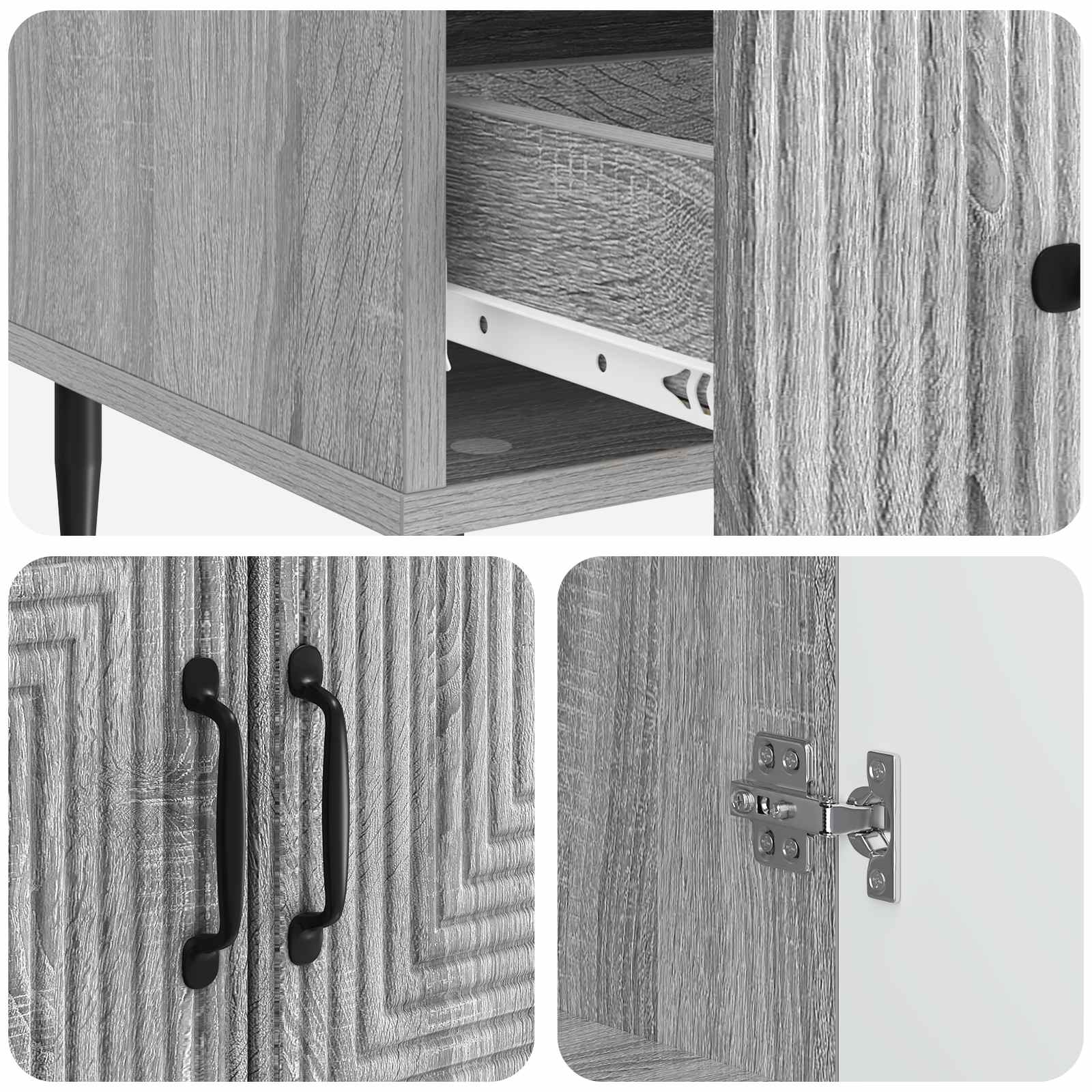 Buffet Sonoma gris 66 x 34,5 x 95 cm Bois d'ingénierie - XIOS