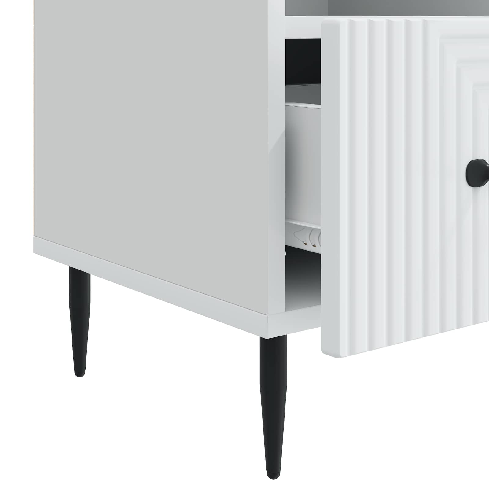 Meuble TV Blanc 102 x 34,5 x 50 cm Bois d'ingénierie - XIOS