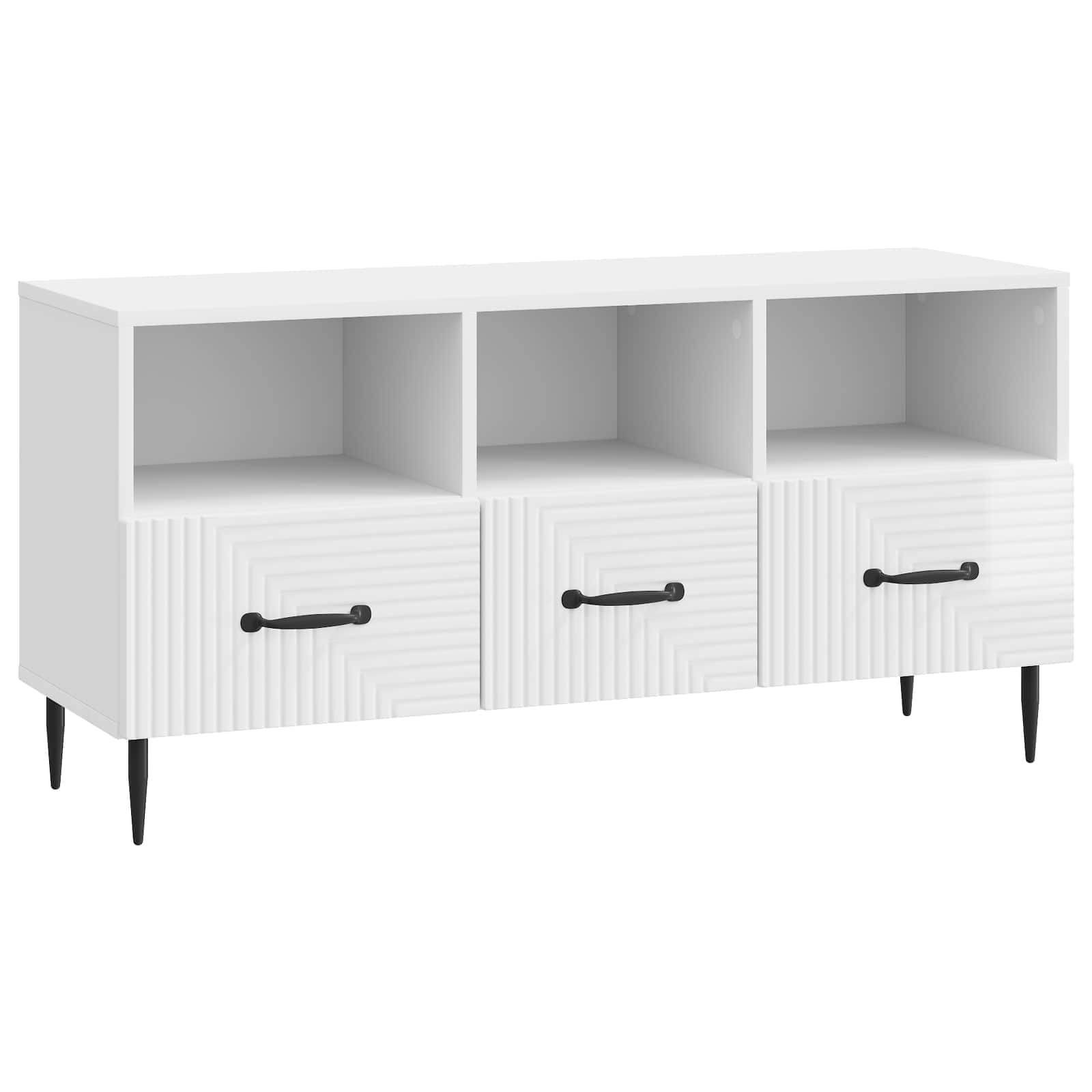Meuble TV Blanc brillant 102 x 34,5 x 50 cm Bois d'ingénierie - XIOS