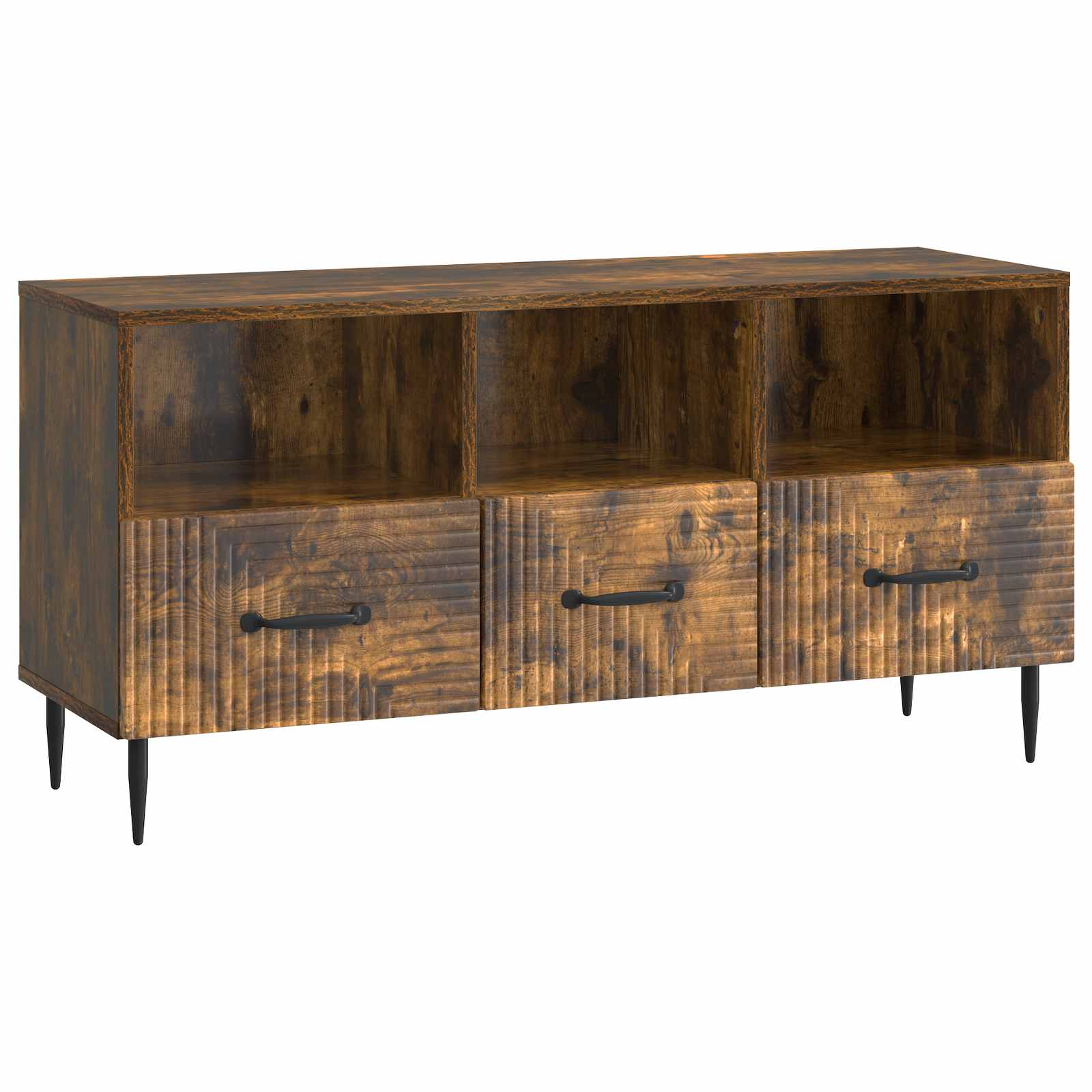 Meuble TV Chêne fumé 102 x 34,5 x 50 cm Bois d'ingénierie - XIOS