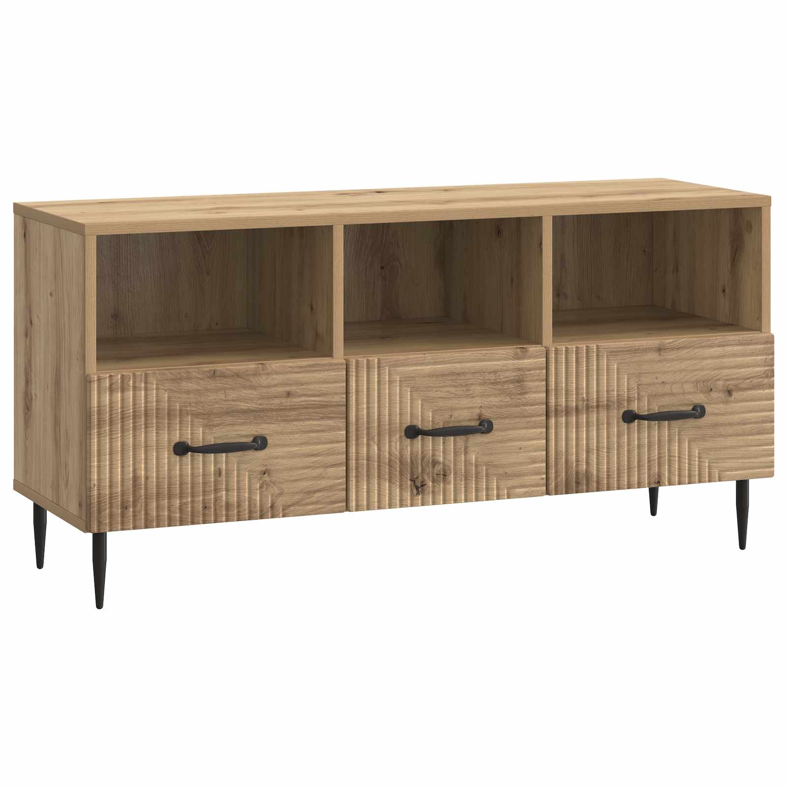 Meuble TV Chêne artisanal 102 x 34,5 x 50 cm Bois d'ingénierie - XIOS