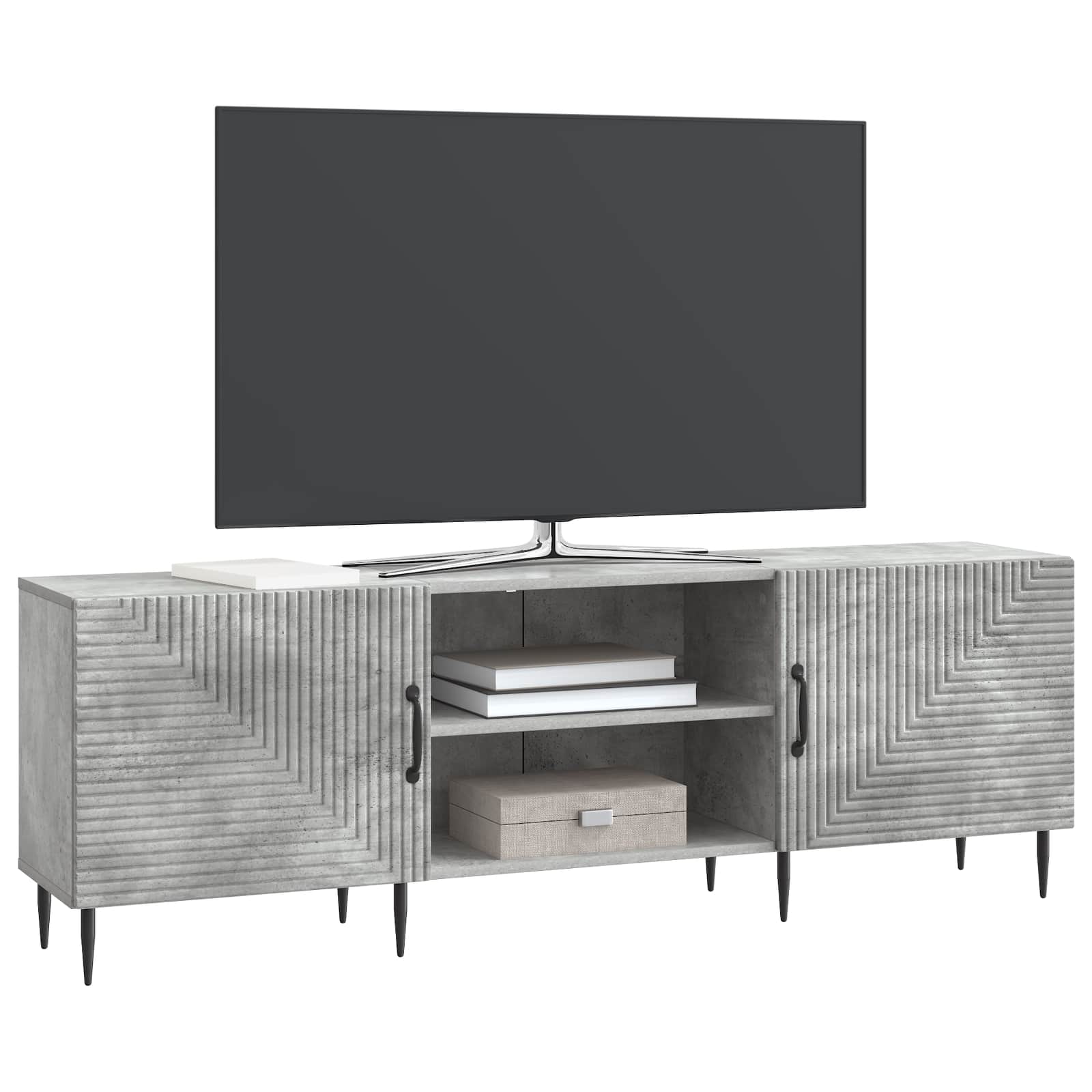 Meuble TV Gris béton 150 x 31 x 50 cm Bois d'ingénierie - XIOS