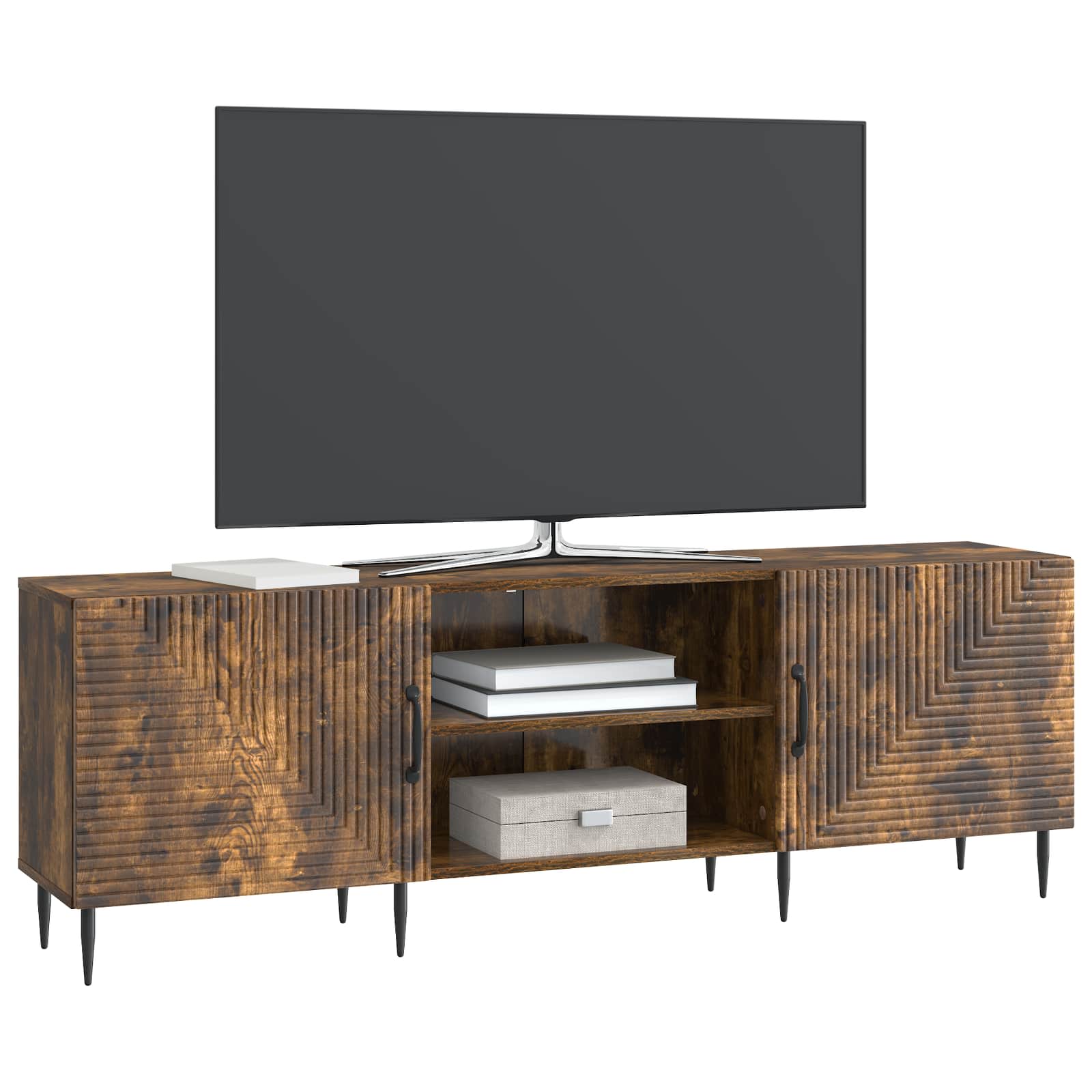 Meuble TV Chêne fumé 150 x 31 x 50 cm Bois d'ingénierie - XIOS