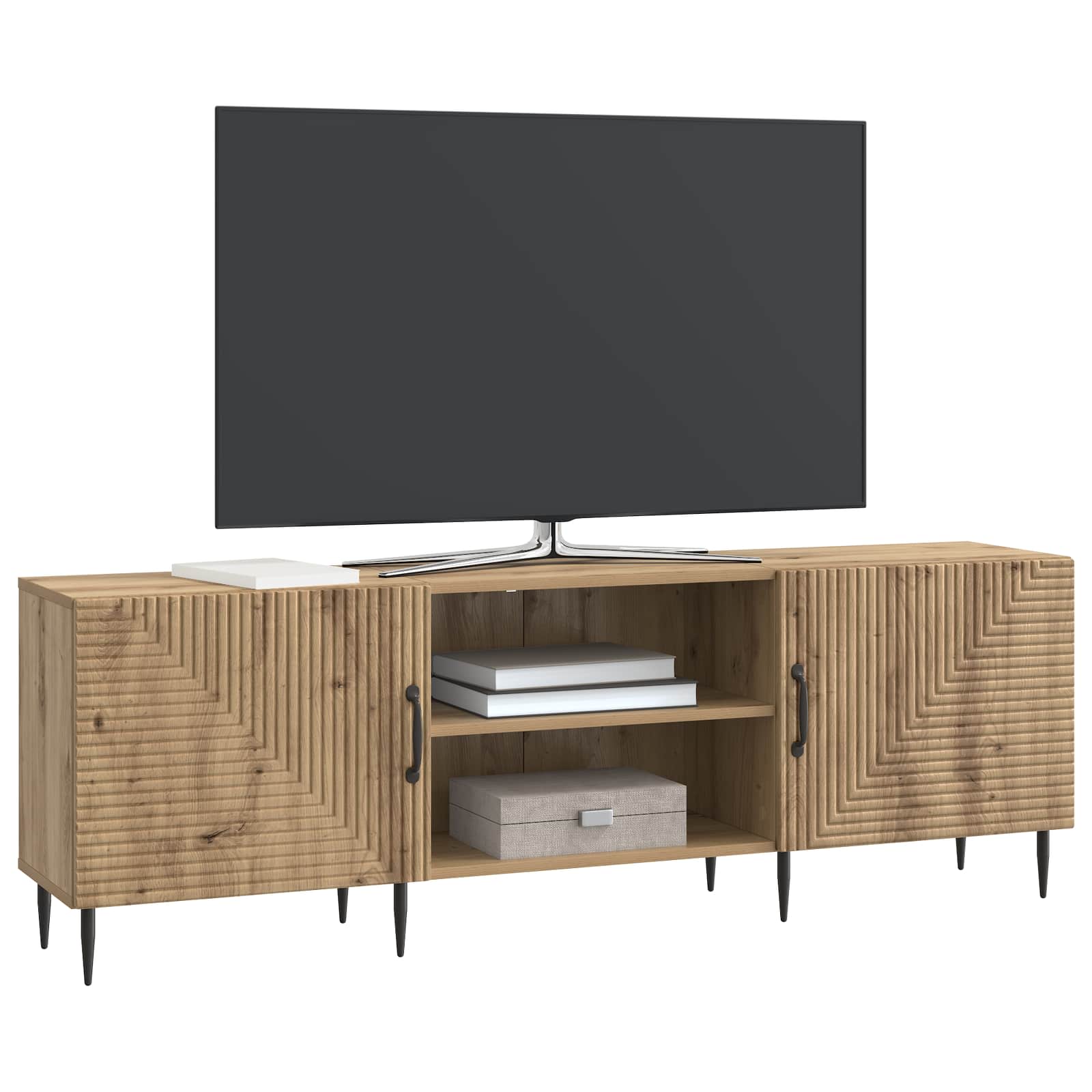 Meuble TV Chêne artisanal 150 x 31 x 50 cm Bois d'ingénierie - XIOS