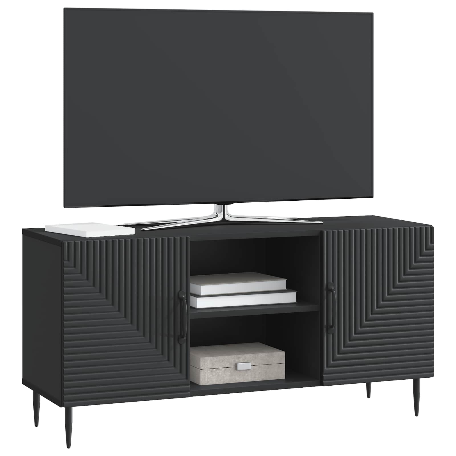 Meuble TV Noir 102 x 34,5 x 50 cm Bois d'ingénierie - XIOS