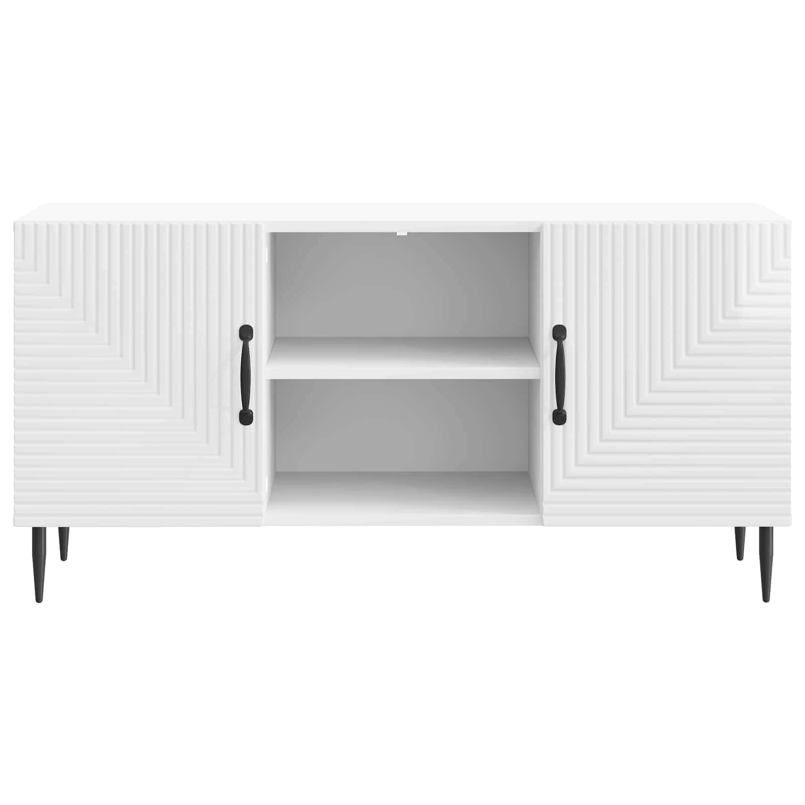 Meuble TV Blanc brillant 102 x 34,5 x 50 cm Bois d'ingénierie - XIOS