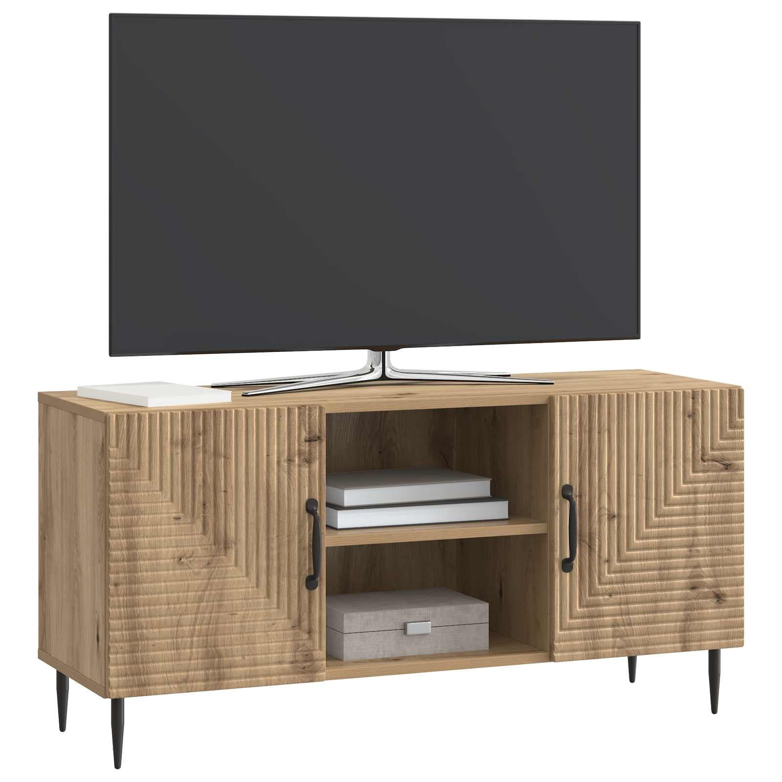Meuble TV Chêne artisanal 102 x 34,5 x 50 cm Bois d'ingénierie - XIOS
