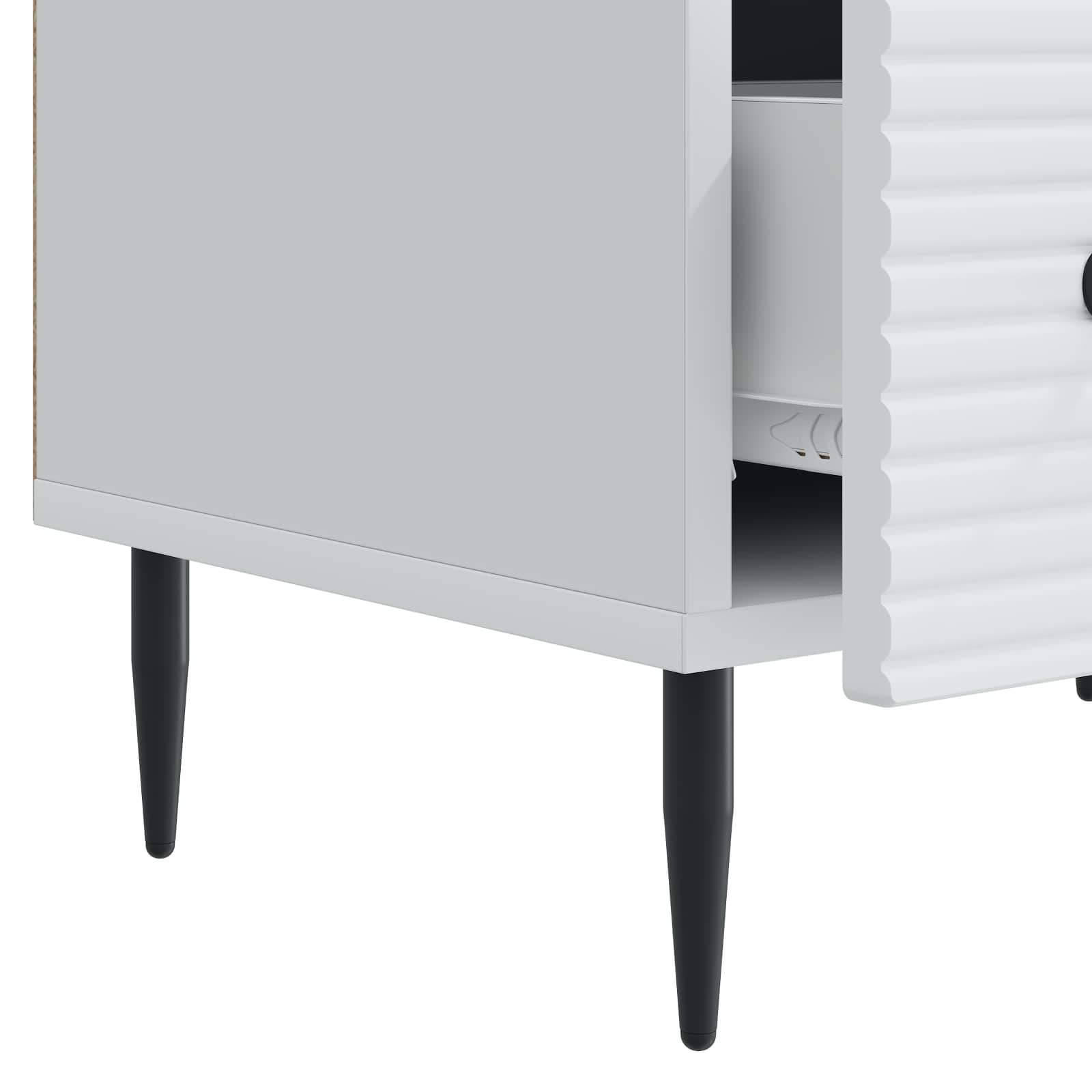 Meuble TV Blanc 147 x 34,5 x 30 cm Bois d'ingénierie - XIOS