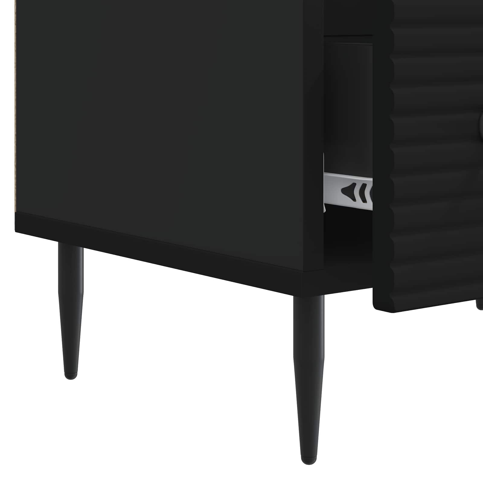 Meuble TV avec tiroir Noir 147 x 34,5 x 30 cm Bois d'ingénierie - XIOS